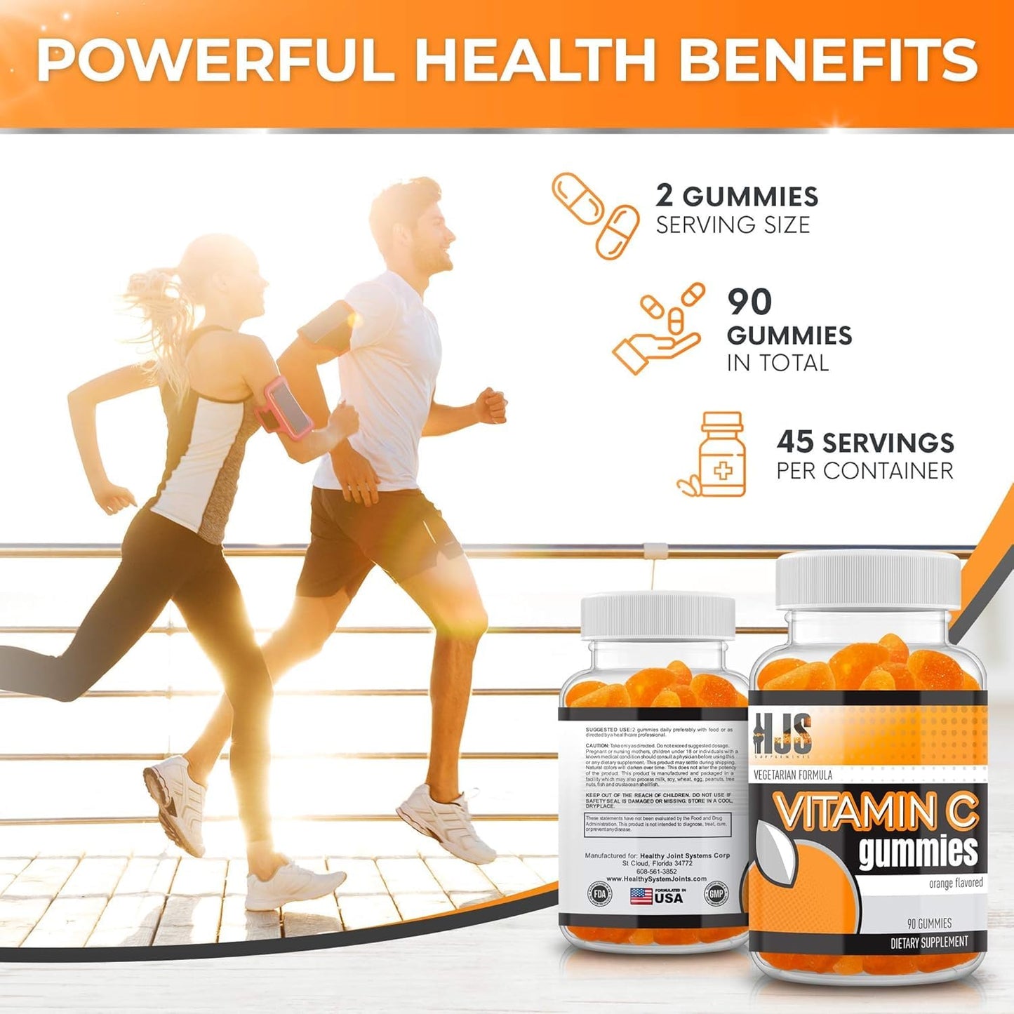 HJS Supplements Vitamin C Gummies 90 Count