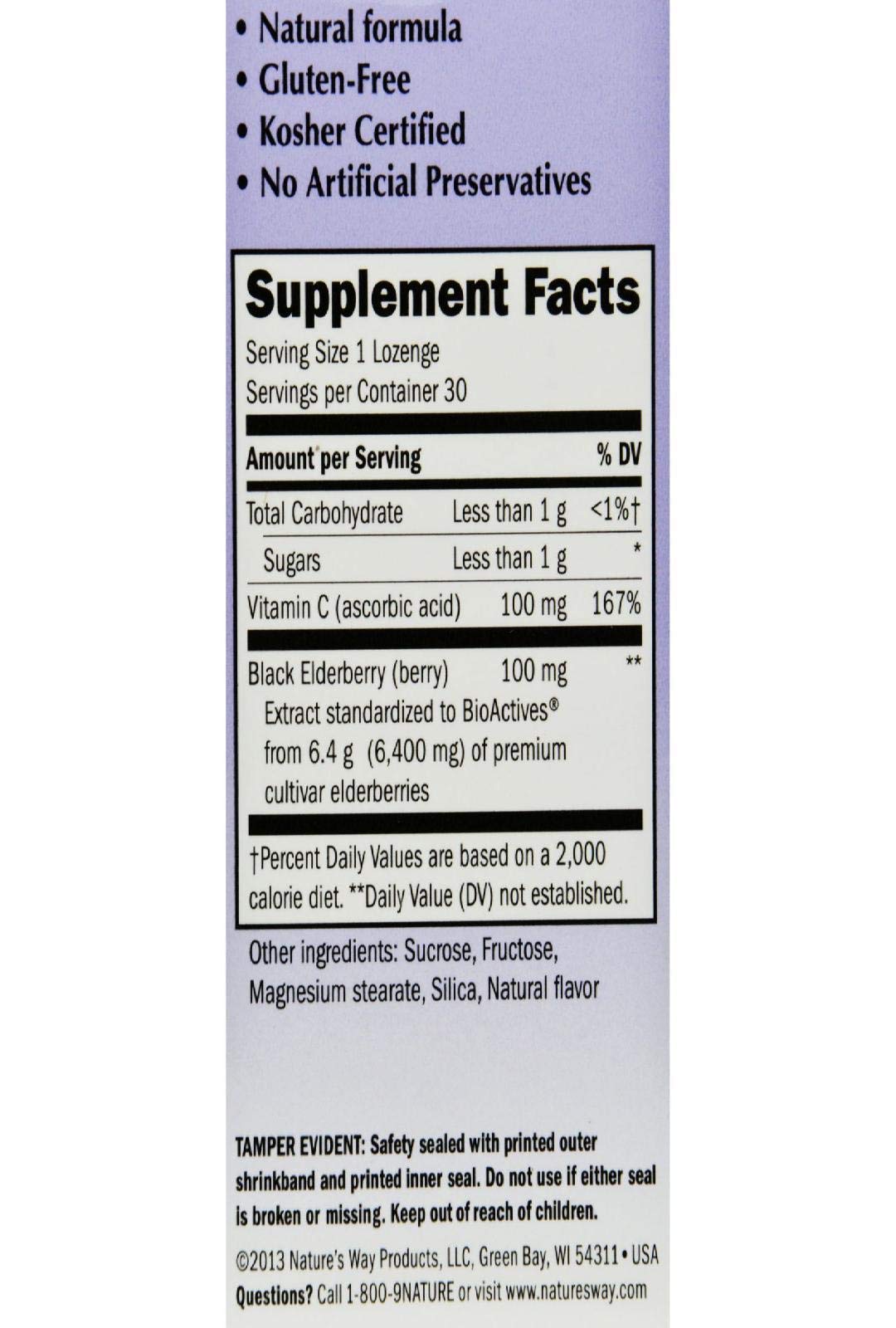 Nature's Way Sambucus Black Elderberry Original Lozenge 90 Lozenges