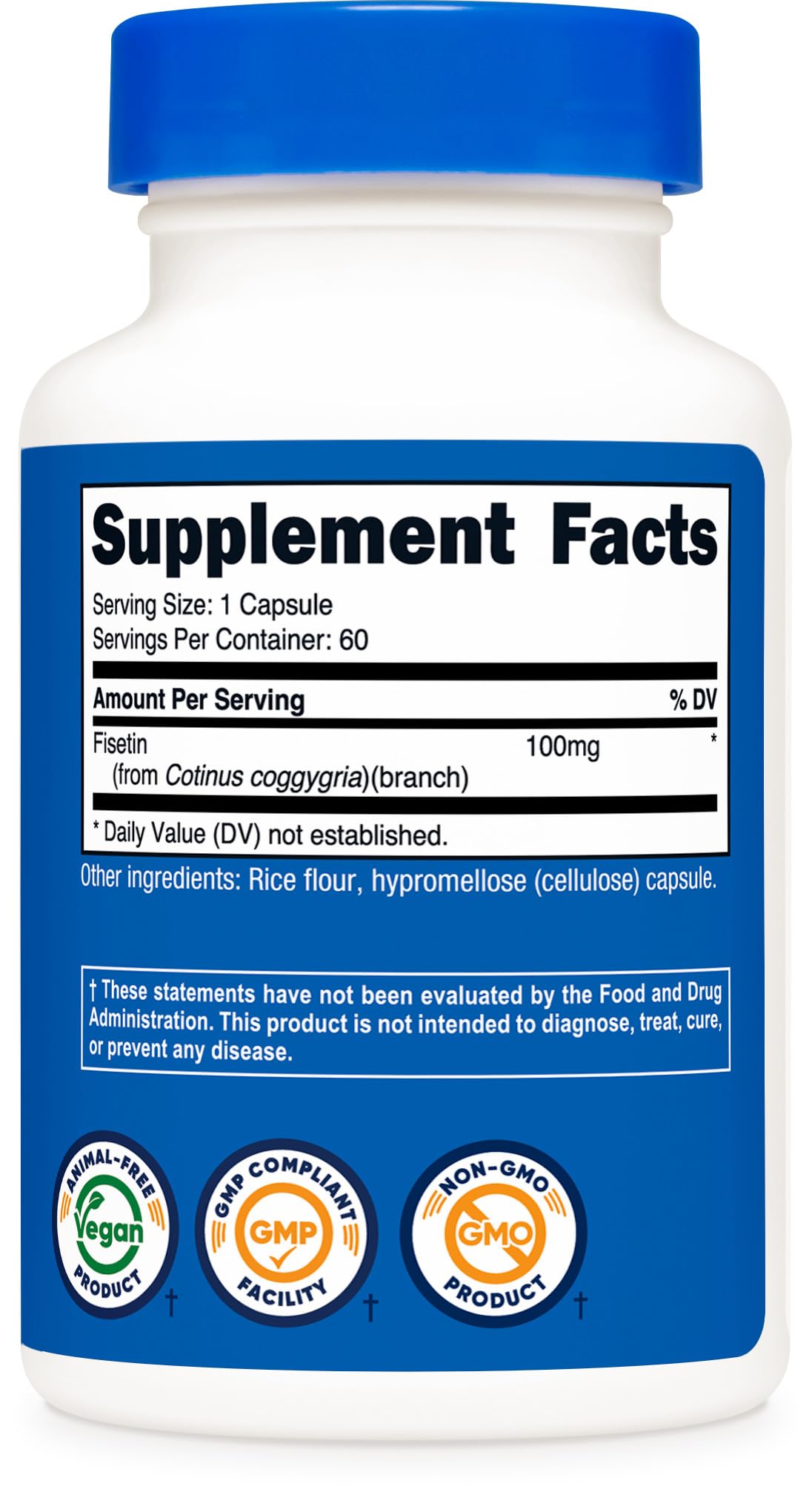 Nutricost Fisetin 100mg Capsules, 60 Count