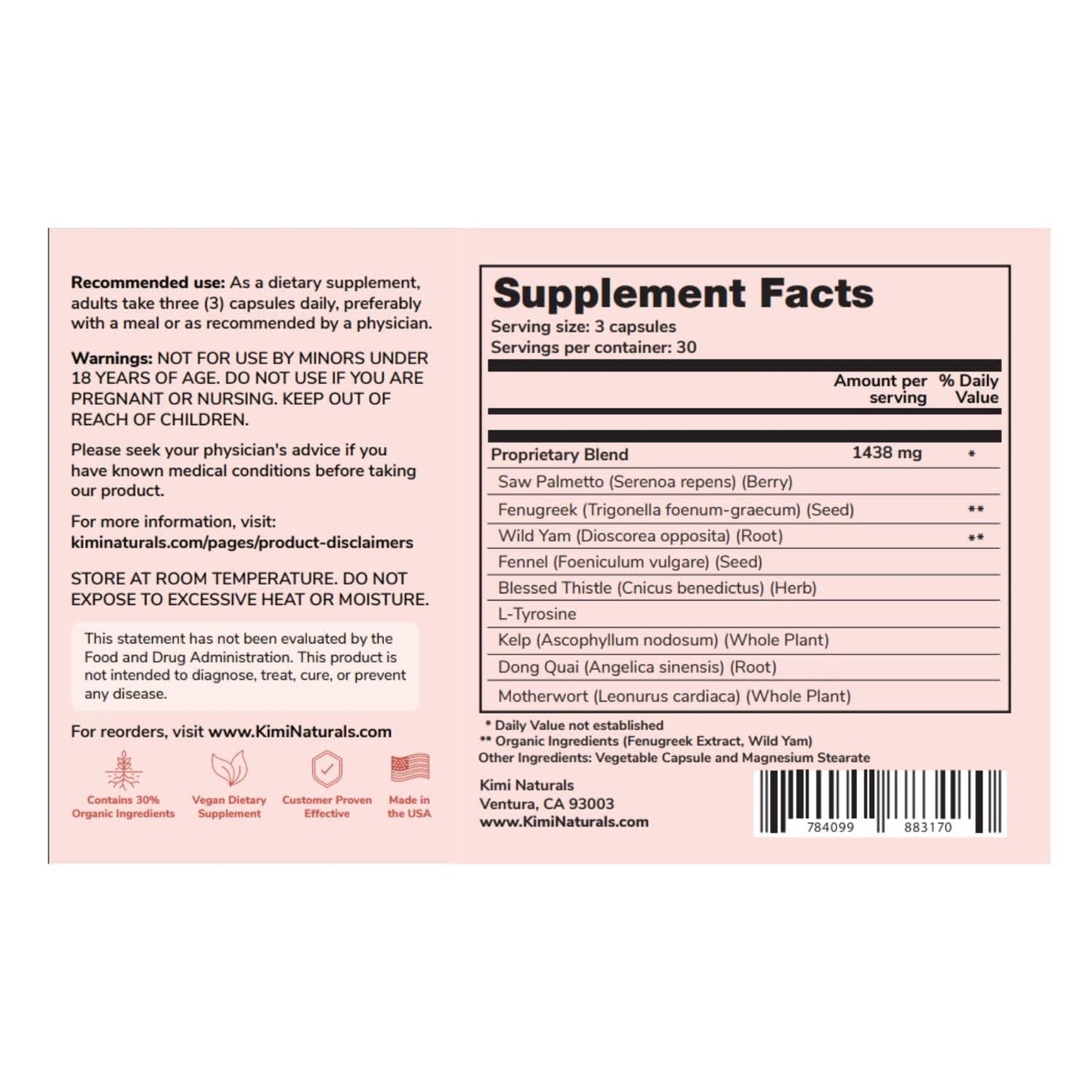 KIMI Naturals Breast Max Plus Capsules 90 Count