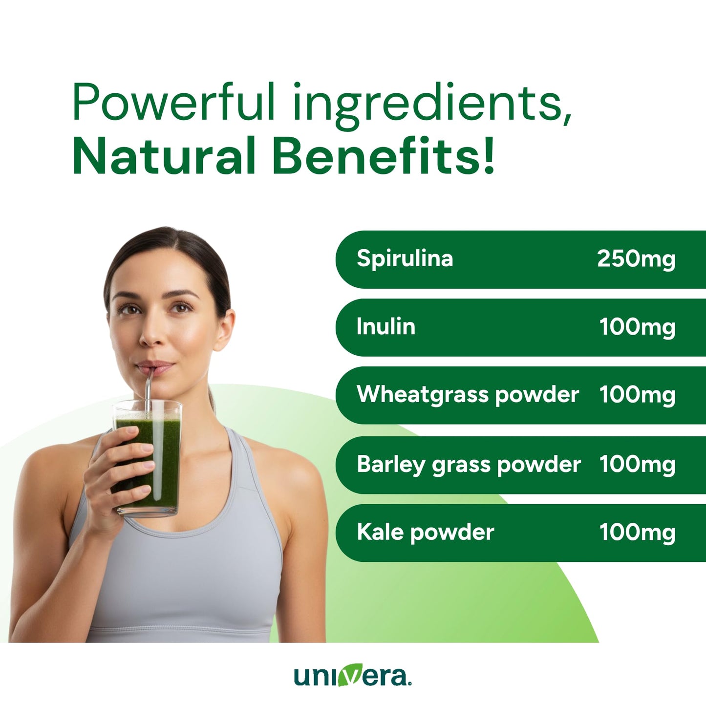 Univera Metagreens Green Superfoods Blend Powder with Organic Spirulina 6.62 Ounce