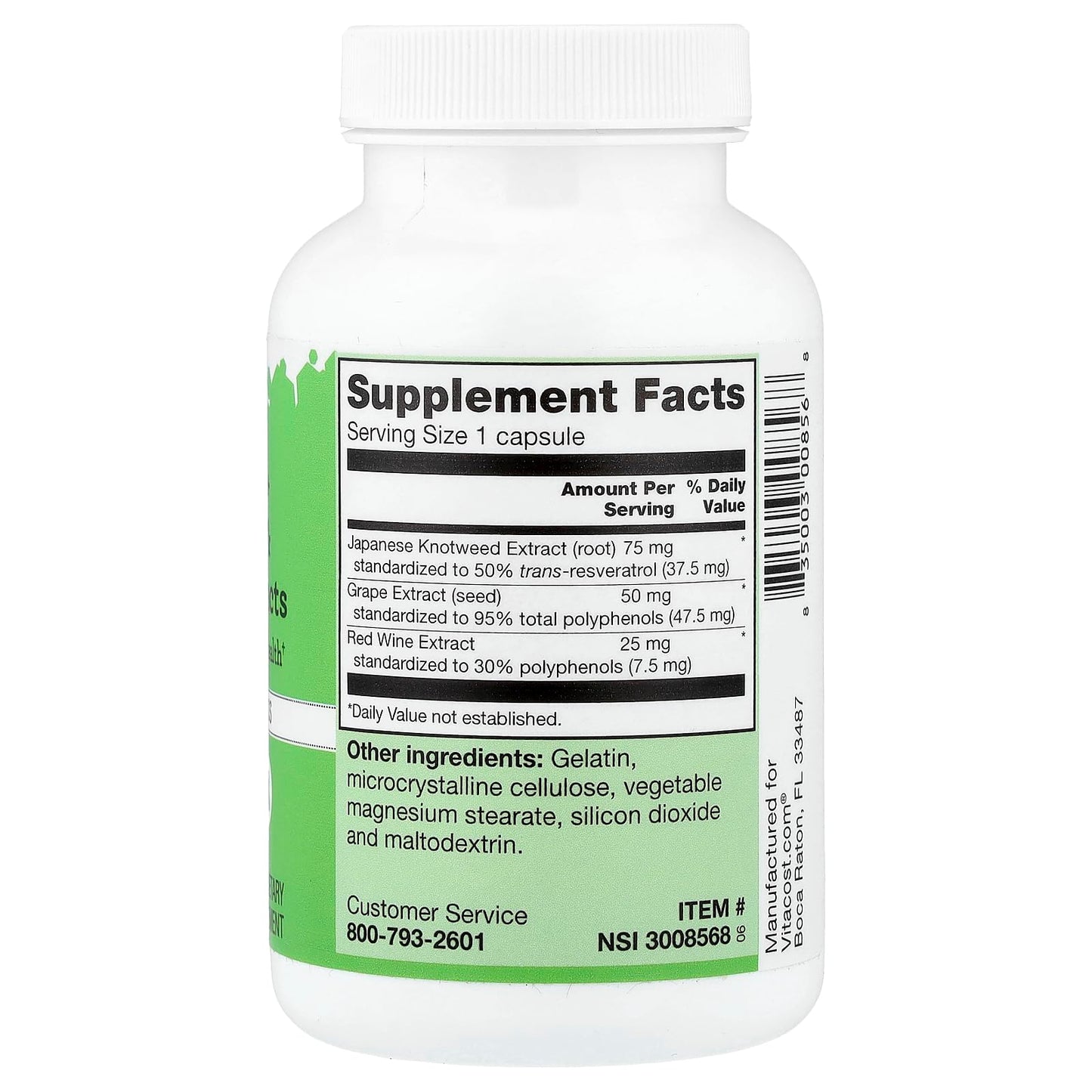 Vitacost Resveratrol + Grape Seed & Red Wine Extracts Capsule 1