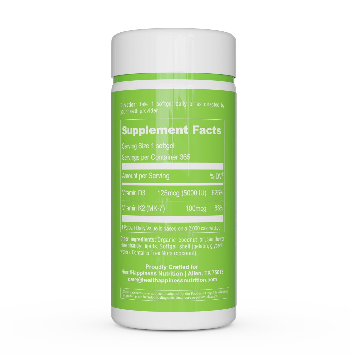 UpNourish Liposomal D3 K2 MK-7 Softgel, 365 Count