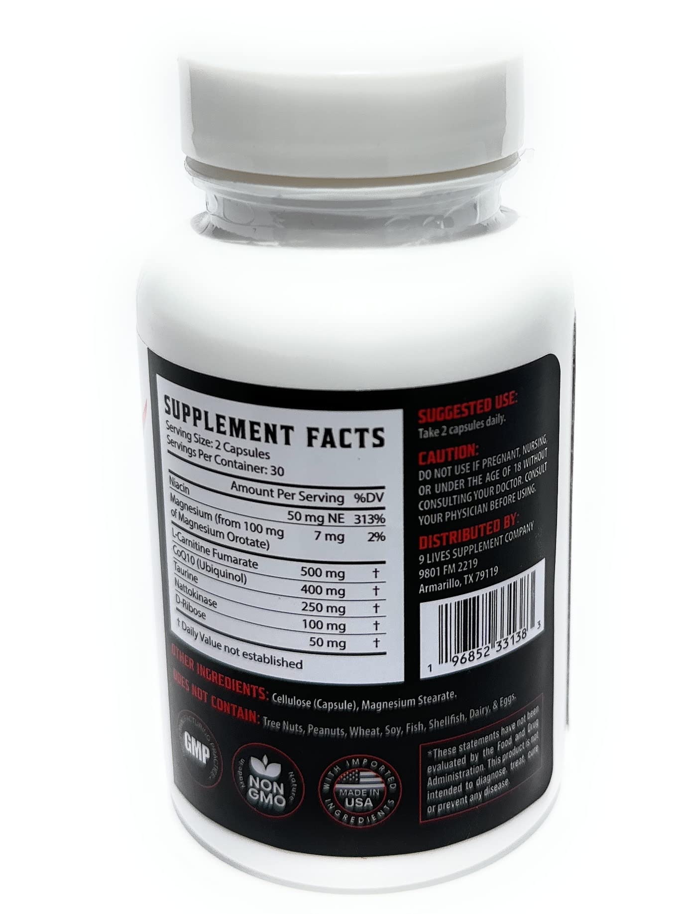 NINE LIVES Lions Heart Daily Life Supplement 60 Capsules