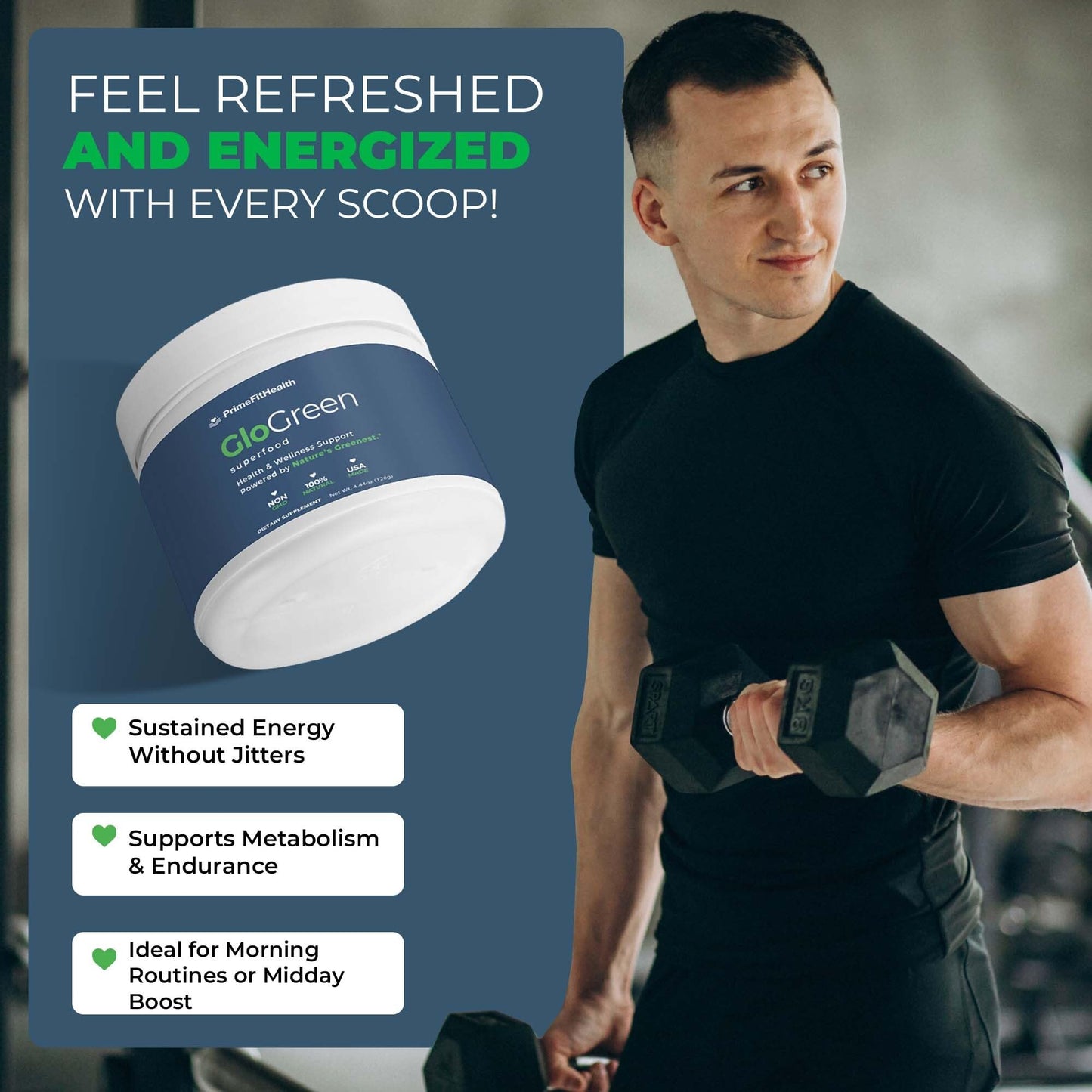 Primefithealth GloGreen Superfood Powder 4.5 oz