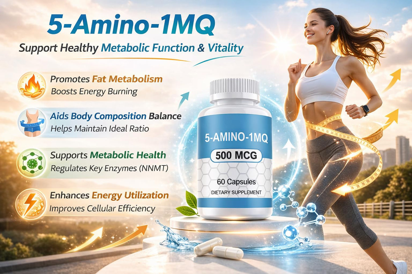 Generic 5 Amino 1mq Supplement Capsules 500MCG, 60 Count