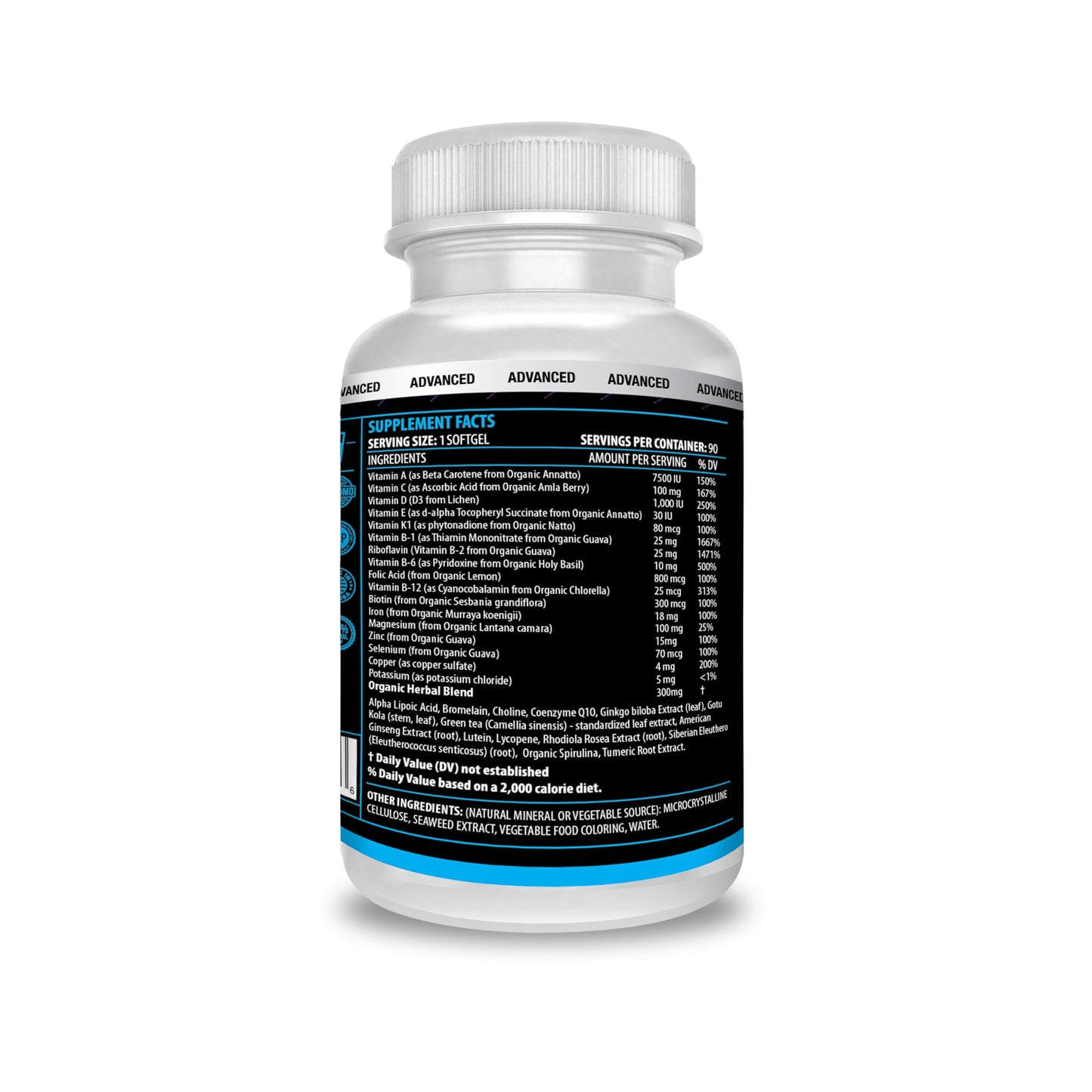 ACTIF Organic Multivitamin for Men Age 30+ with 30 Organic Vitamins and Organic Herbs Softgel, 1 Count