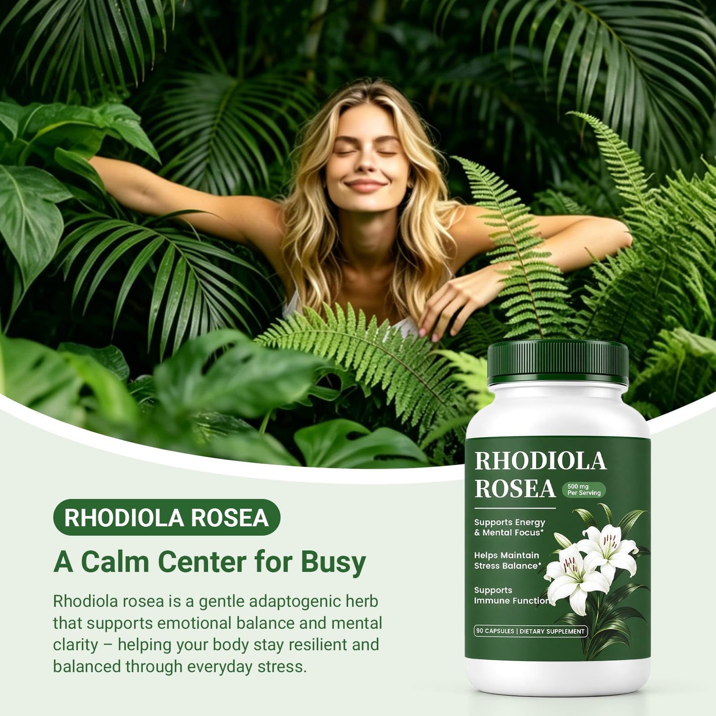 NADiminish Rhodiola Rosea Supplement Capsules 90 Count