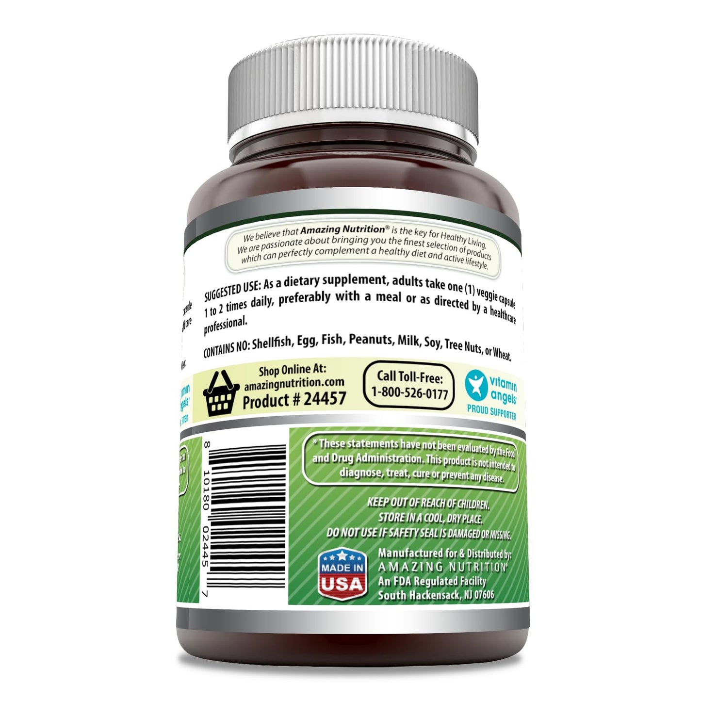 Amazing Nutrition Holy Basil Extract 4:1 Supplement Capsules 120 Count