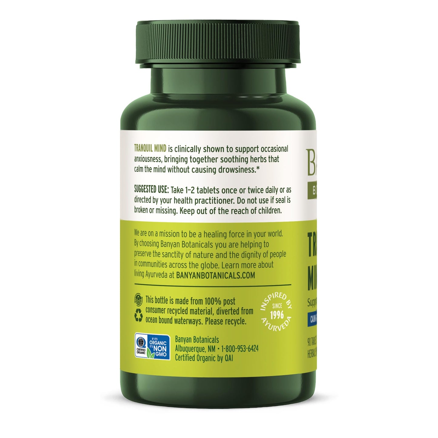 Banyan Botanicals Organic Tranquil Mind 90 Tablets