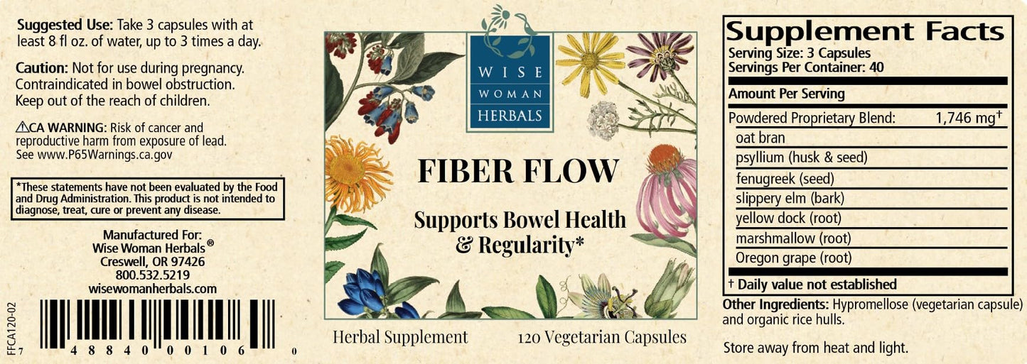 Wise Woman Herbals Fiber Flow Capsules 120 Count