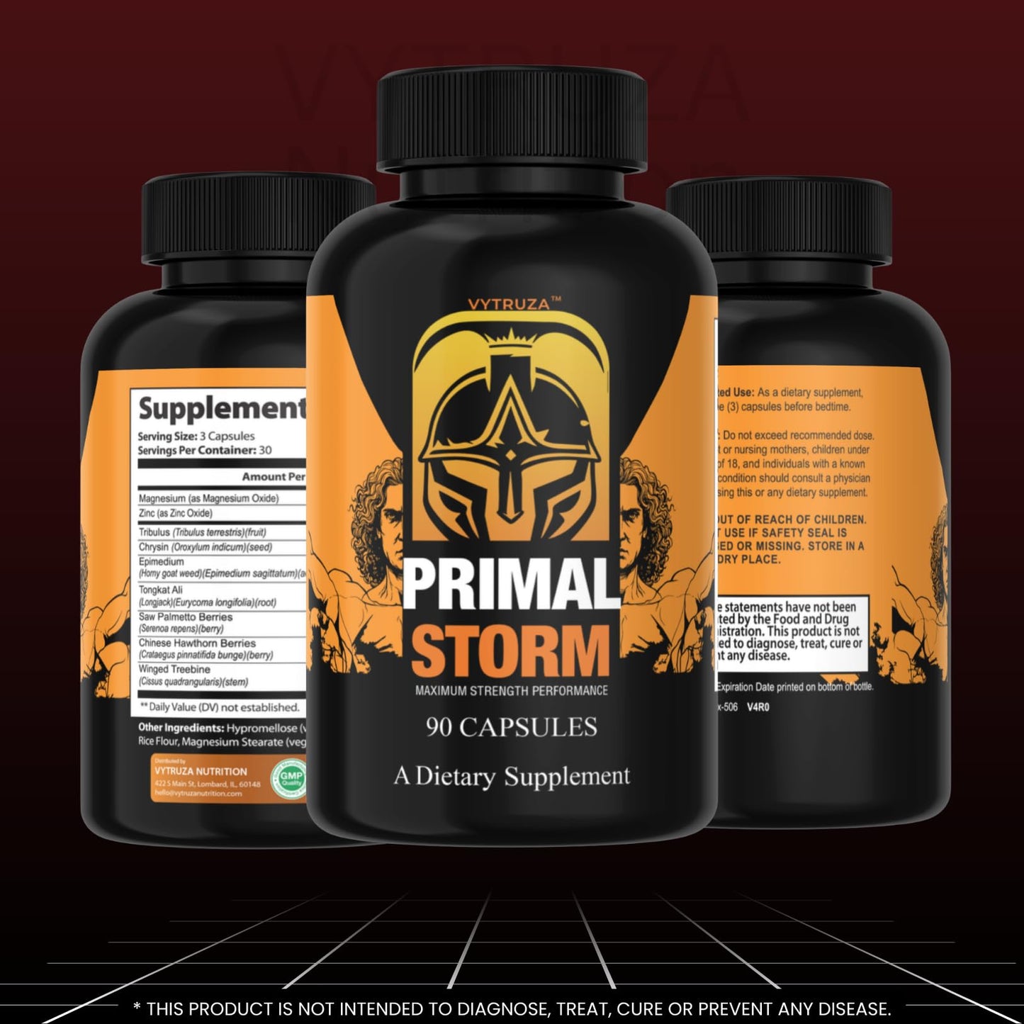 VYTRUZA Primal Storm Advanced T-Boost Formula Test Support Capsules 90 Count