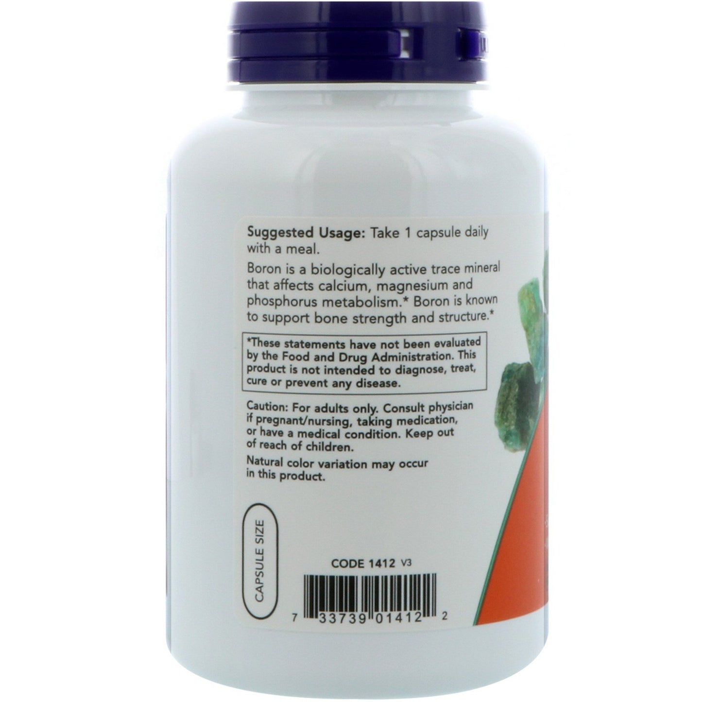 NOW Foods Boron 3 mg Capsules, 250 Count