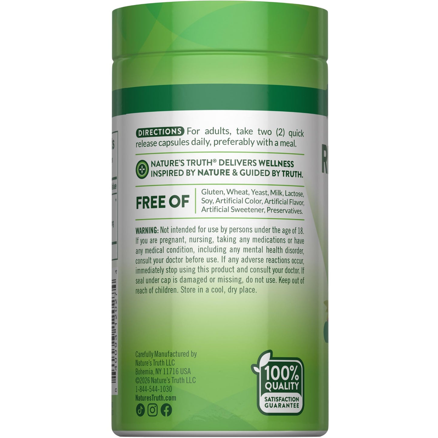 Nature's Truth Rhodiola Rosea Capsule 120 Count