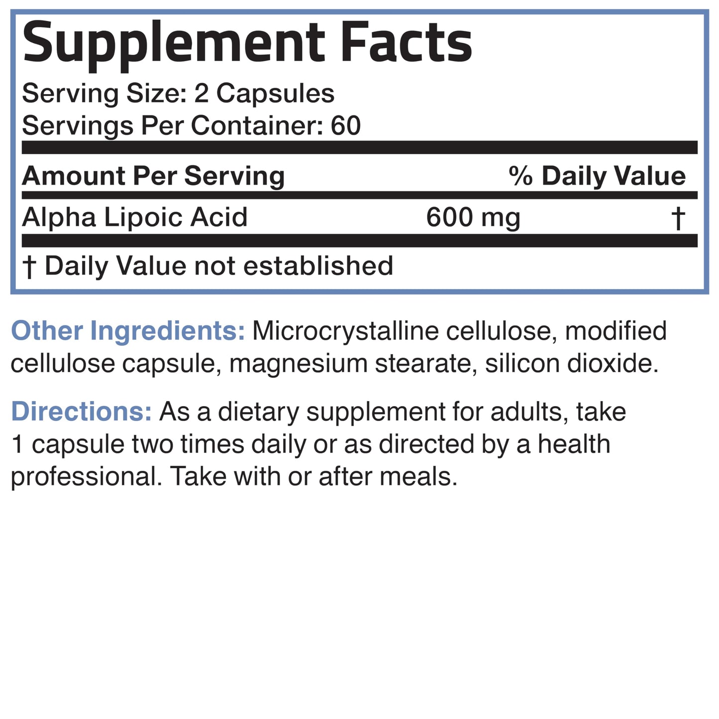 Bronson Alpha Lipoic Acid 600 mg Glucose Metabolism Support Capsules 120