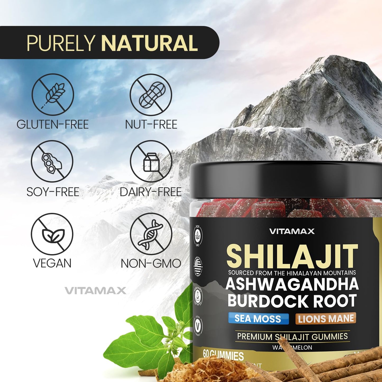 Vitamax Pure Shilajit Gummies 60 Count