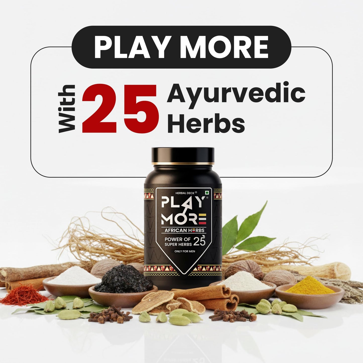 Herbal Deck Play_mor Wellness Powder with 25 Ayurvedic Herbs, 5.29 Ounce