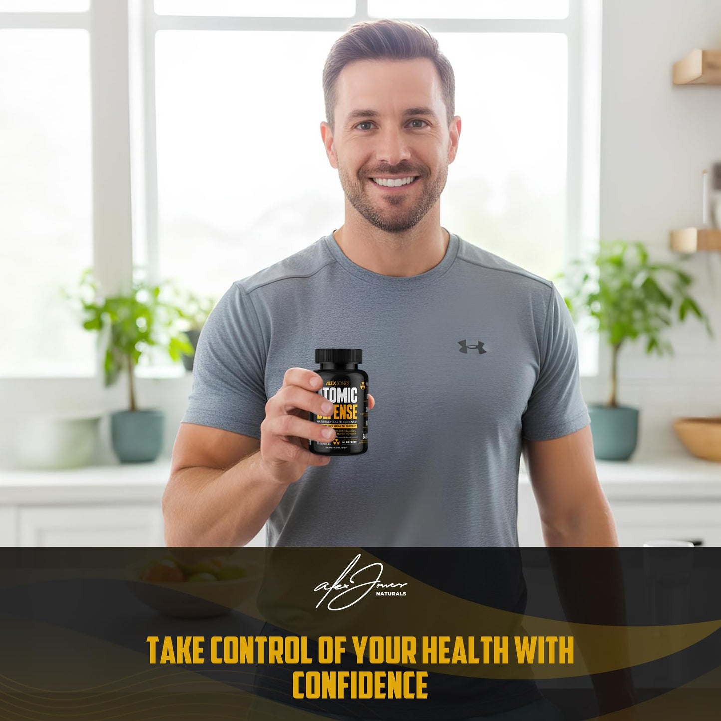 Alex Jones Naturals Atomic Defense – Natural Health Defense Formula - Organic Seamoss Capsules w/Cumin Extract, Turmeric & Honey Powder – Plant-Based Herbal Supplements for Immune Support – 60 Count