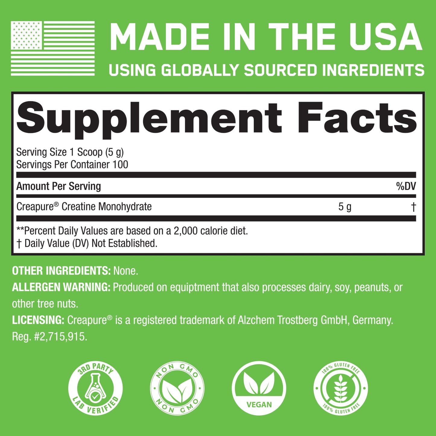 SteelFit Creapure Creatine Monohydrate Powder, 17.6