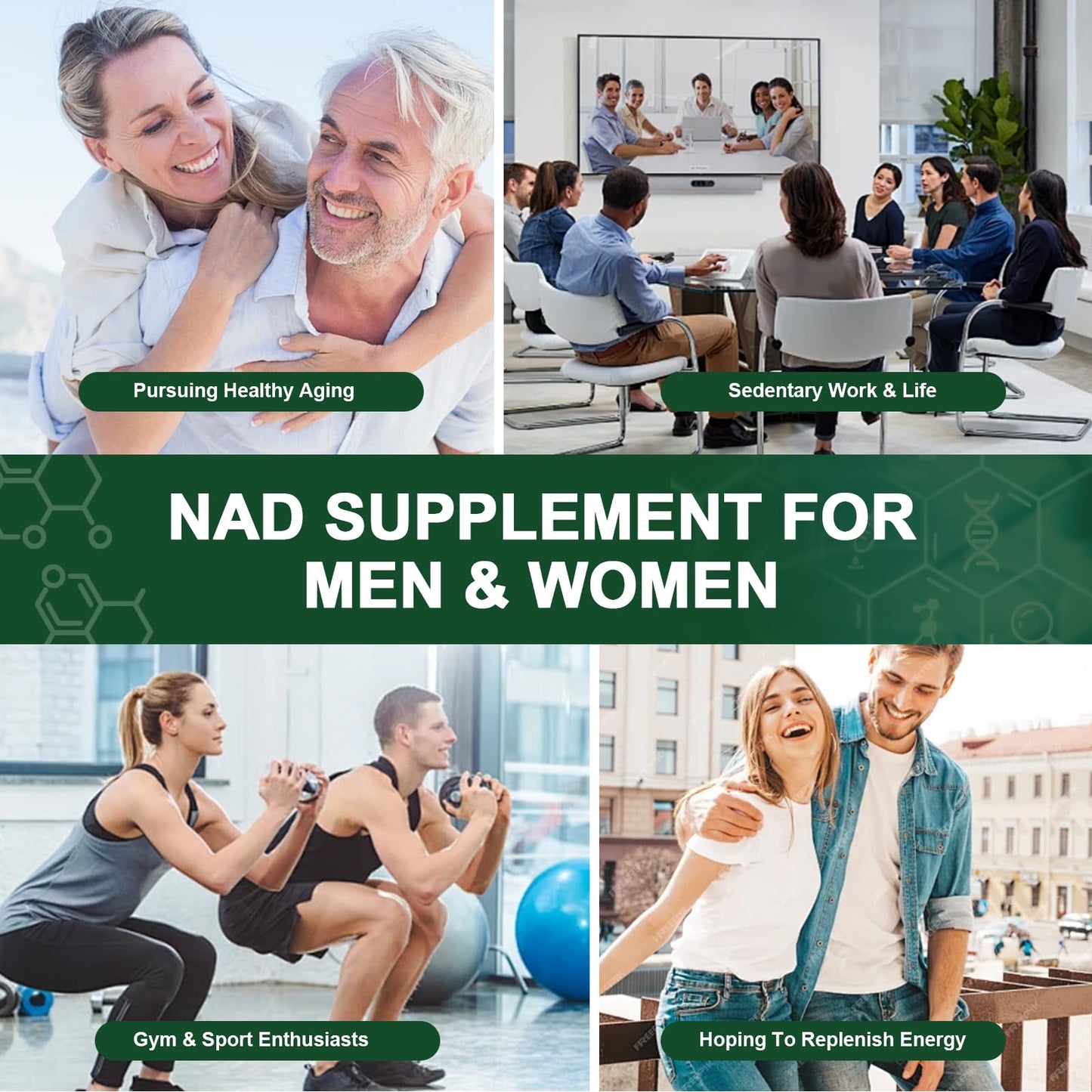 Vikaywoo NAD Supplement 1585 mg - True NAD & Resveratrol, NMN Alternative Liposomal NAD+ for Women & Men, 120 Capsules