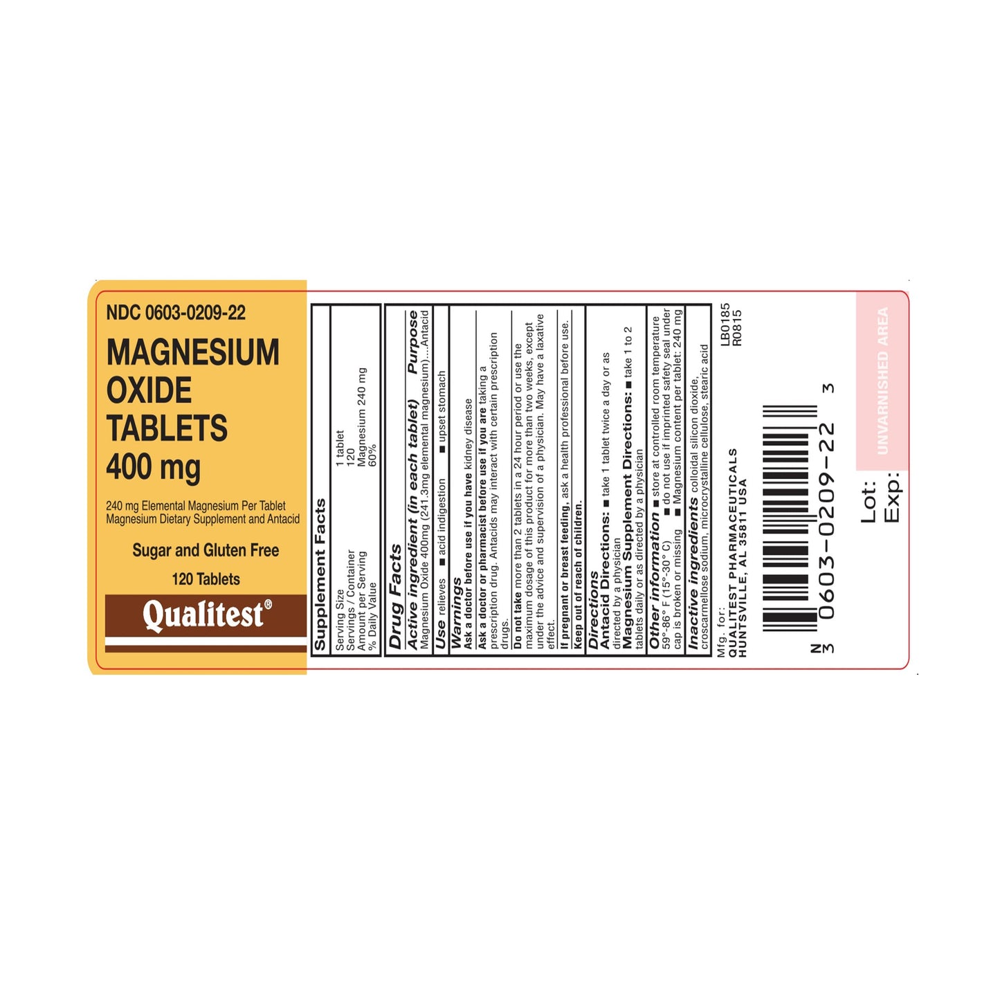 Duuous Magnesium Oxide Tablets, 420 Mg, 100 Count