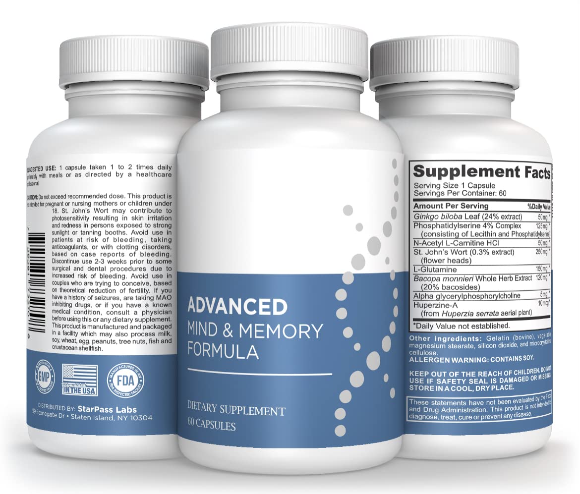 StarPass Labs Advanced Memory Formula Extreme Brain Booster Capsule 60 Count
