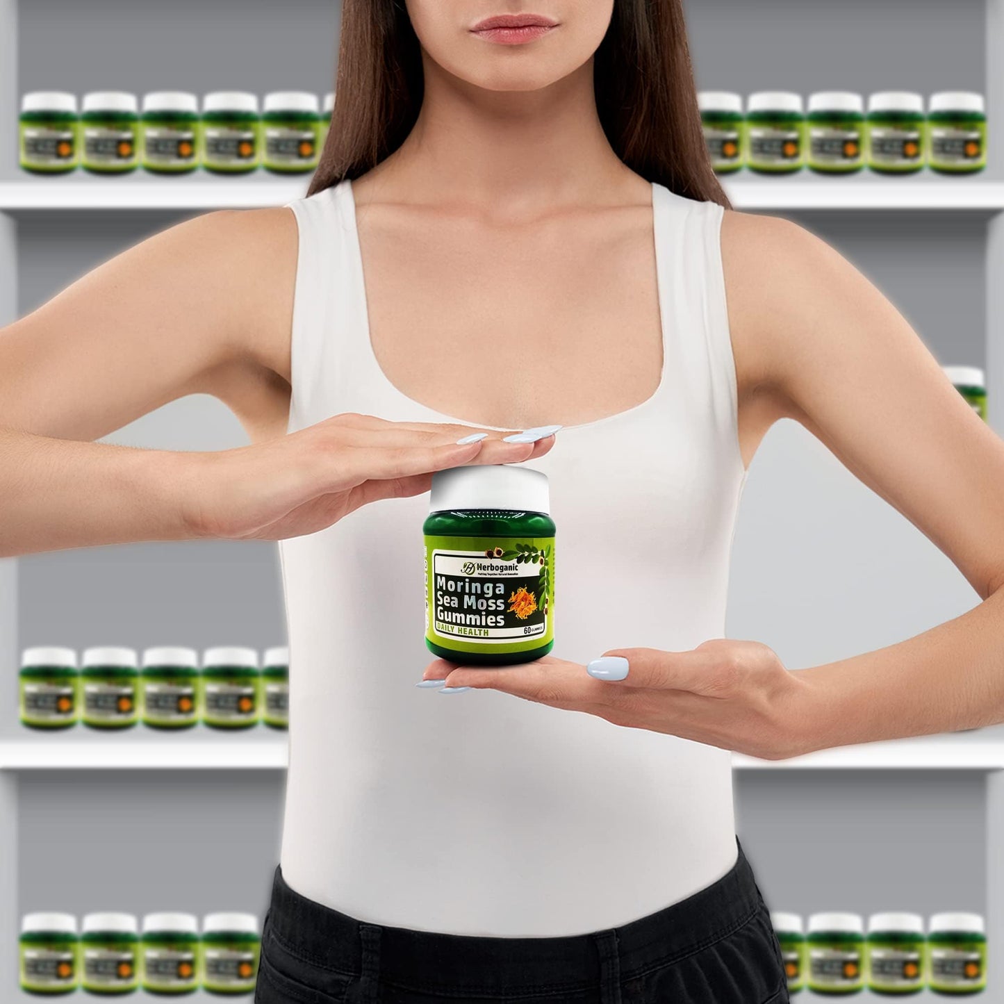 HERBOGANIC Moringa Sea Moss Gummies 60 Count