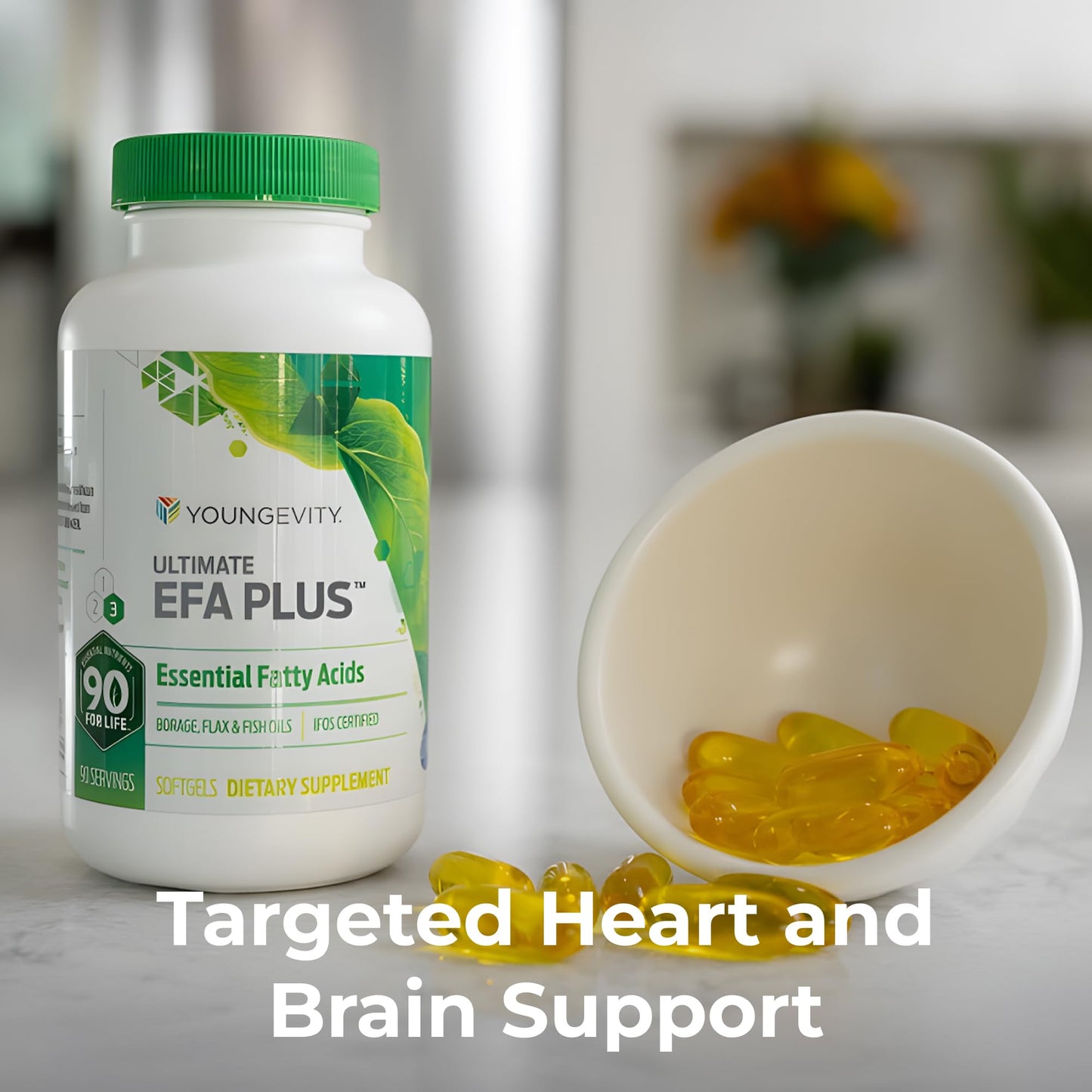 Youngevity Ultimate EFA Plus Essential Fatty Acids Capsules, 90 Count