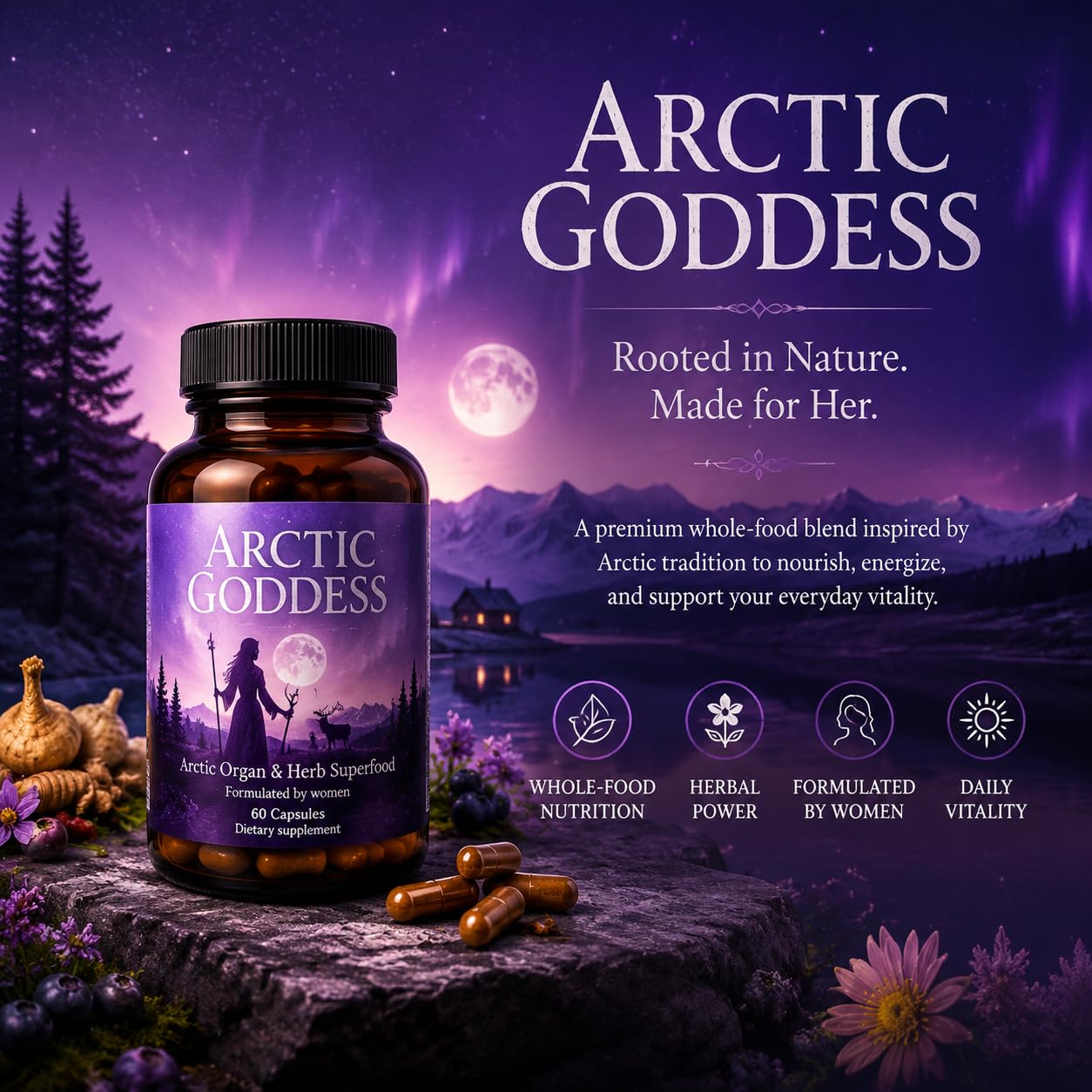 LEAN DROPS Arctic Goddess Reindeer Supplement Capsule, 2 Capsules
