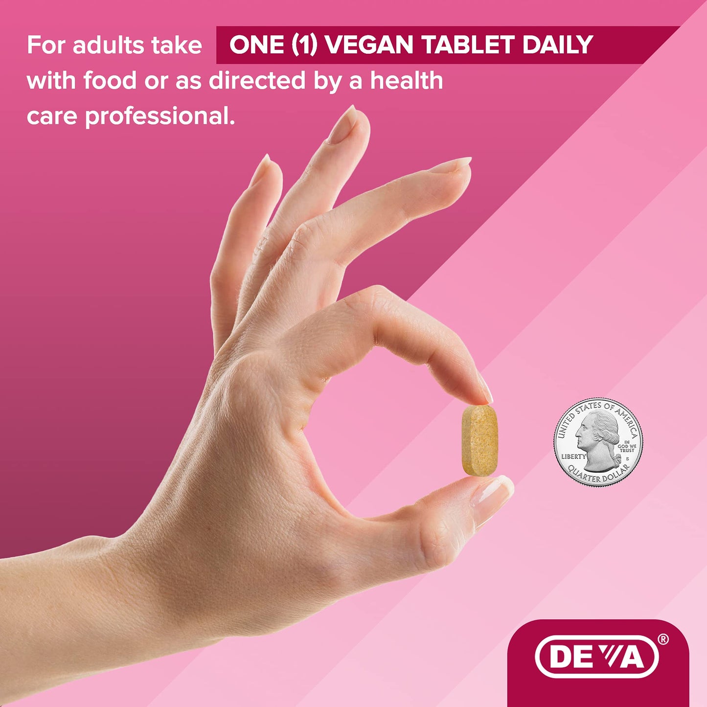 DEVA Vegan Vitamins Hair Nails & Skin Supplement with 500 mcg Biotin, 90 Tablets