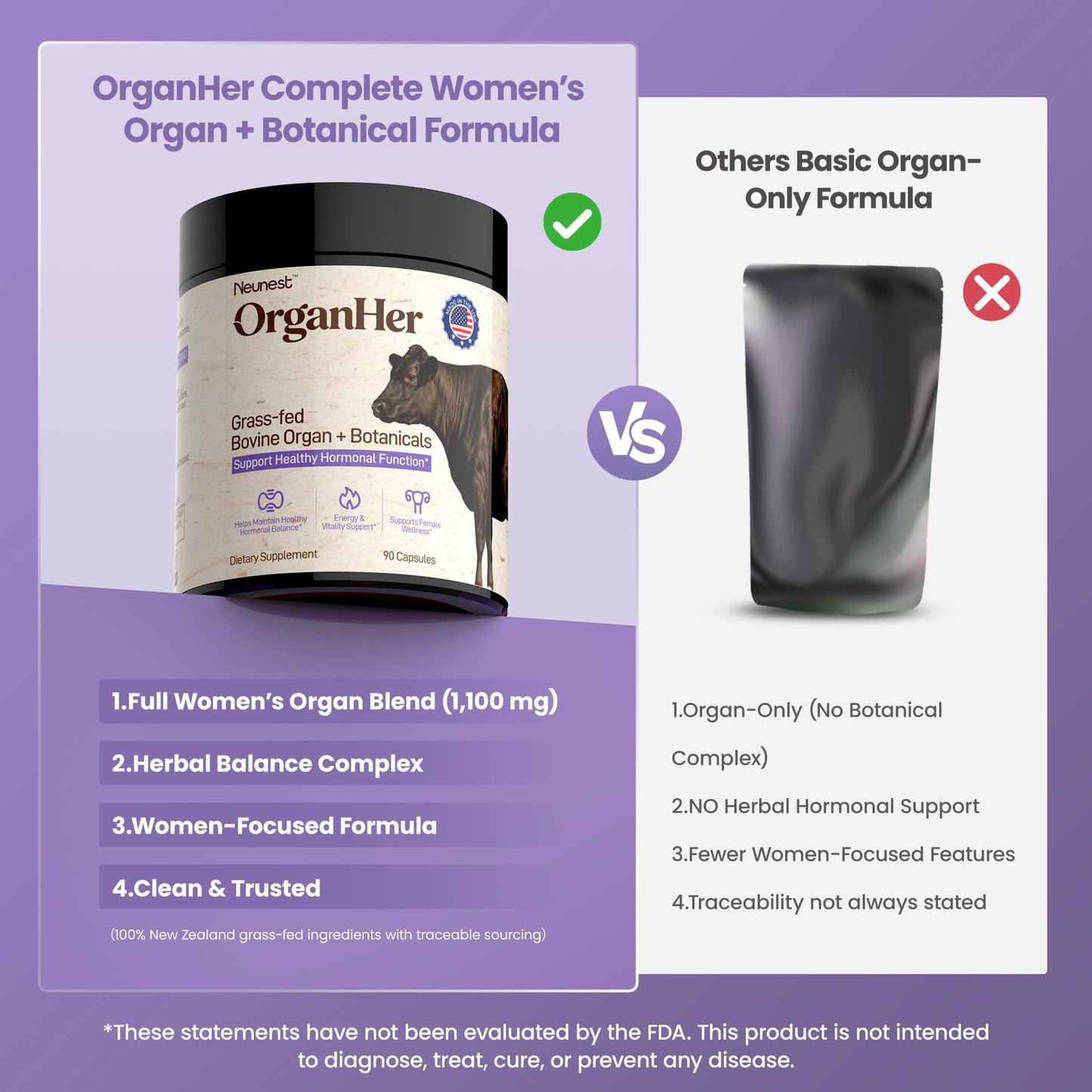 NEUNEST Beef Organ Supplement Capsules 270