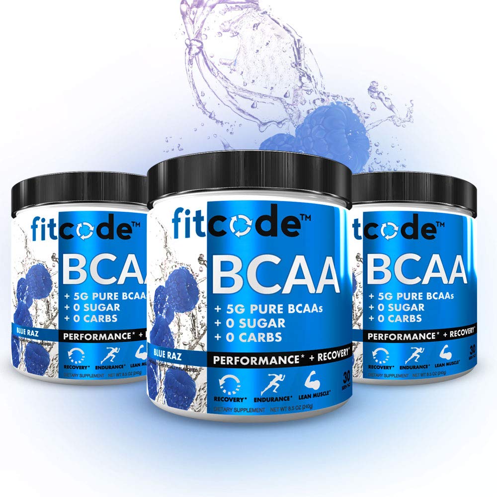 fitcode Ultra Premium BCAAs with 5G of Pure BCAAs with Proven 2:1:1 Ratio of Amino Acids to Help Post Workout Recovery, Lean Muscle Growth, Endurance, 8.46 Ounce Powder