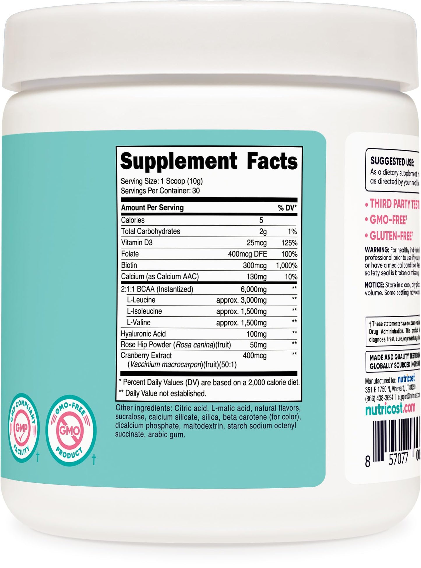 Nutricost BCAA for Women Powder 10.6 oz