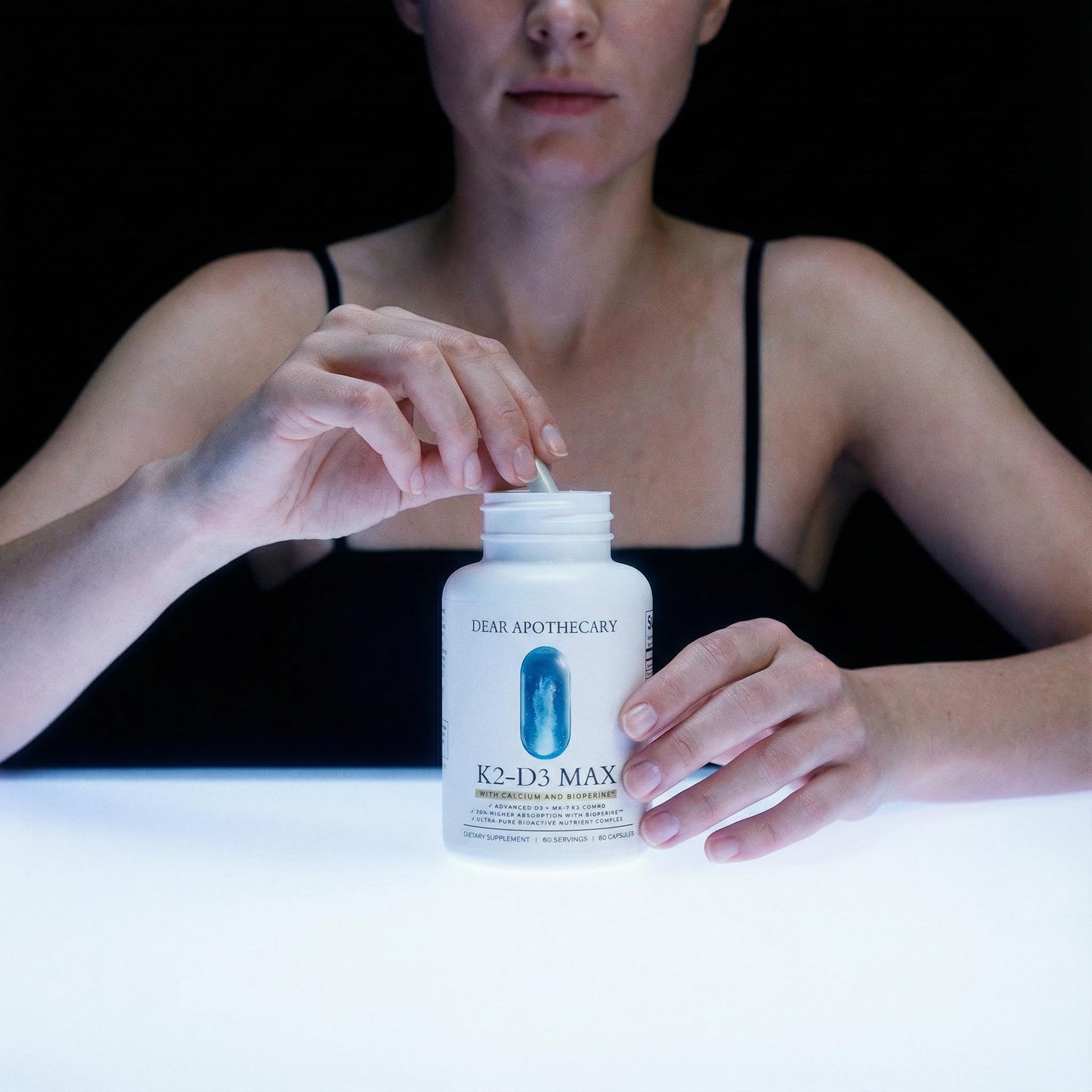 Dear Apothecary Vitamin D3 K2 Supplement 5000 IU with MK-7 100mcg, 60 Capsules