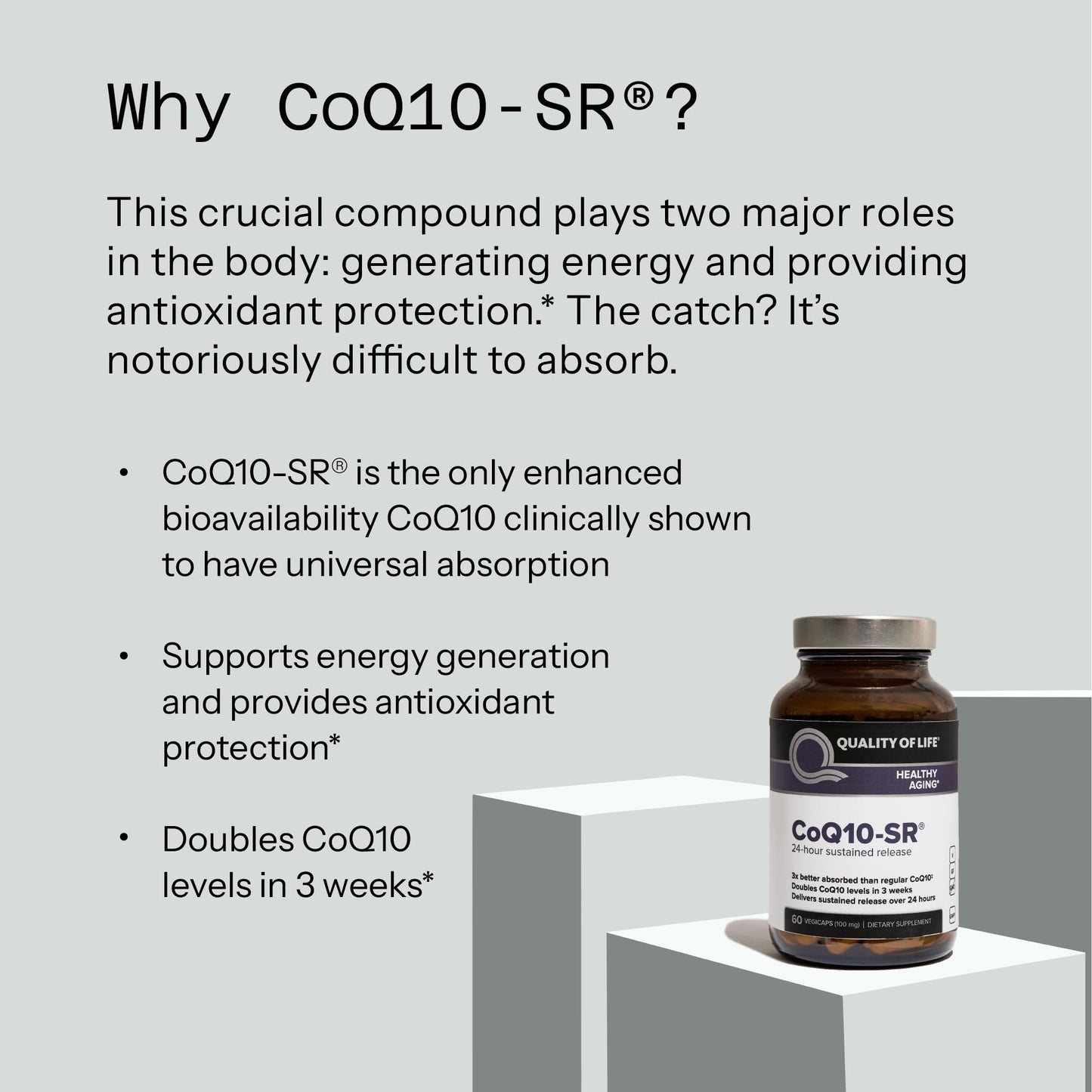 Quality of Life CoQ10 Sustained Release MicroActive Capsule, 60 Count