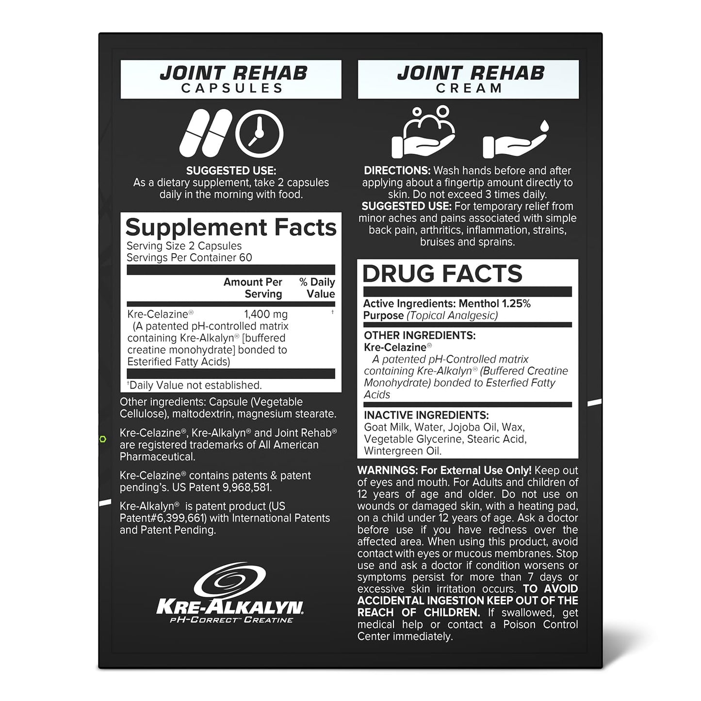 EFX Sports Joint Rehab Recovery Kit, 120 Capsules
