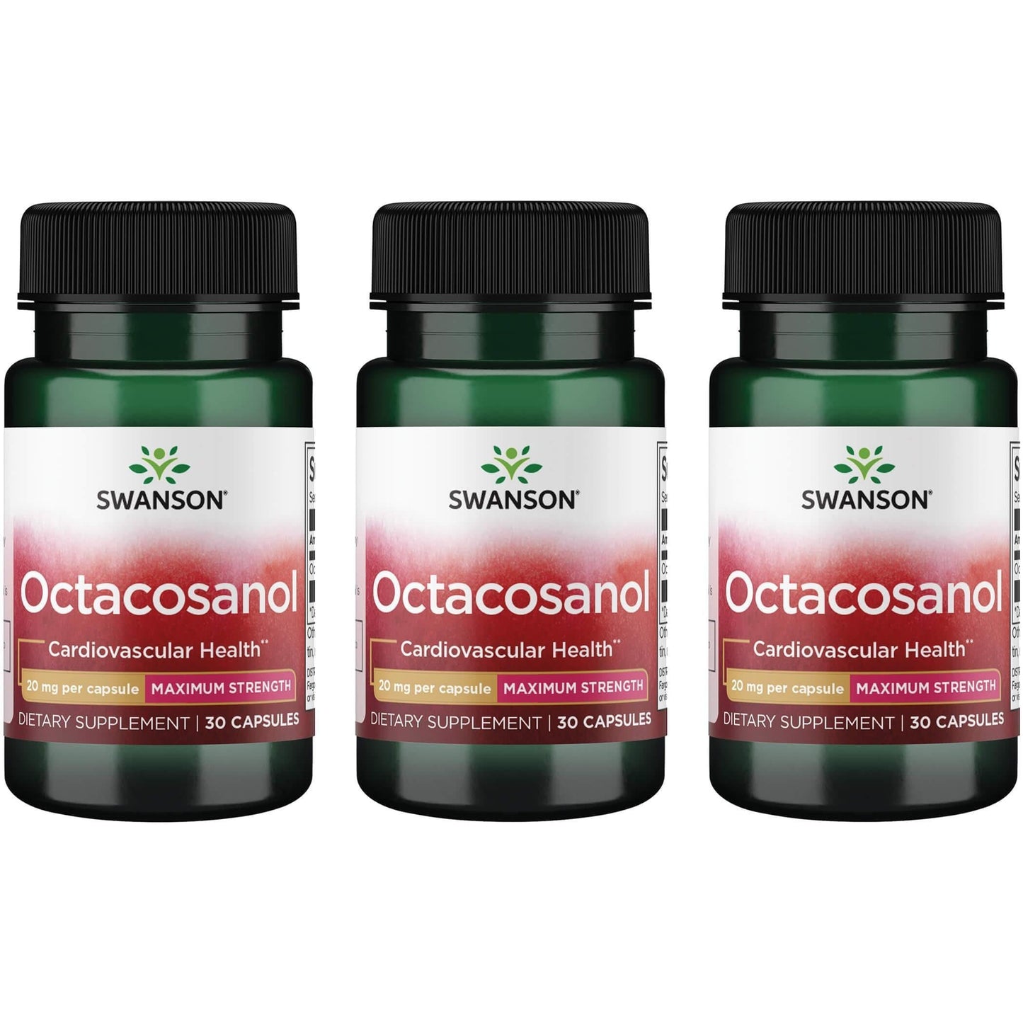 Swanson Maximum-Strength Octacosanol 20 mg Capsules, 90 Capsules