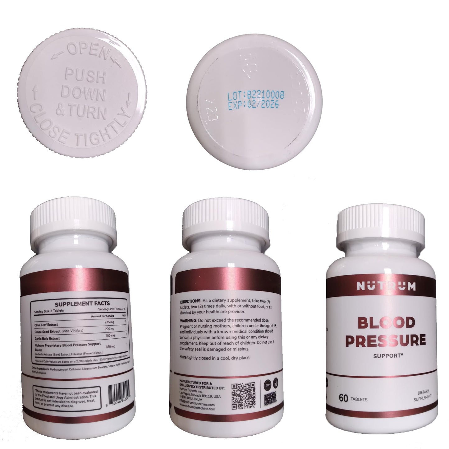 Nutrum Blood Pressure Support Premium Heart & Circulation Formula Capsule, 60 Count