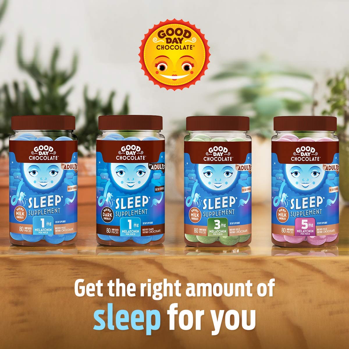 Good Day Chocolate Melatonin for Adults Chewable 80 Count