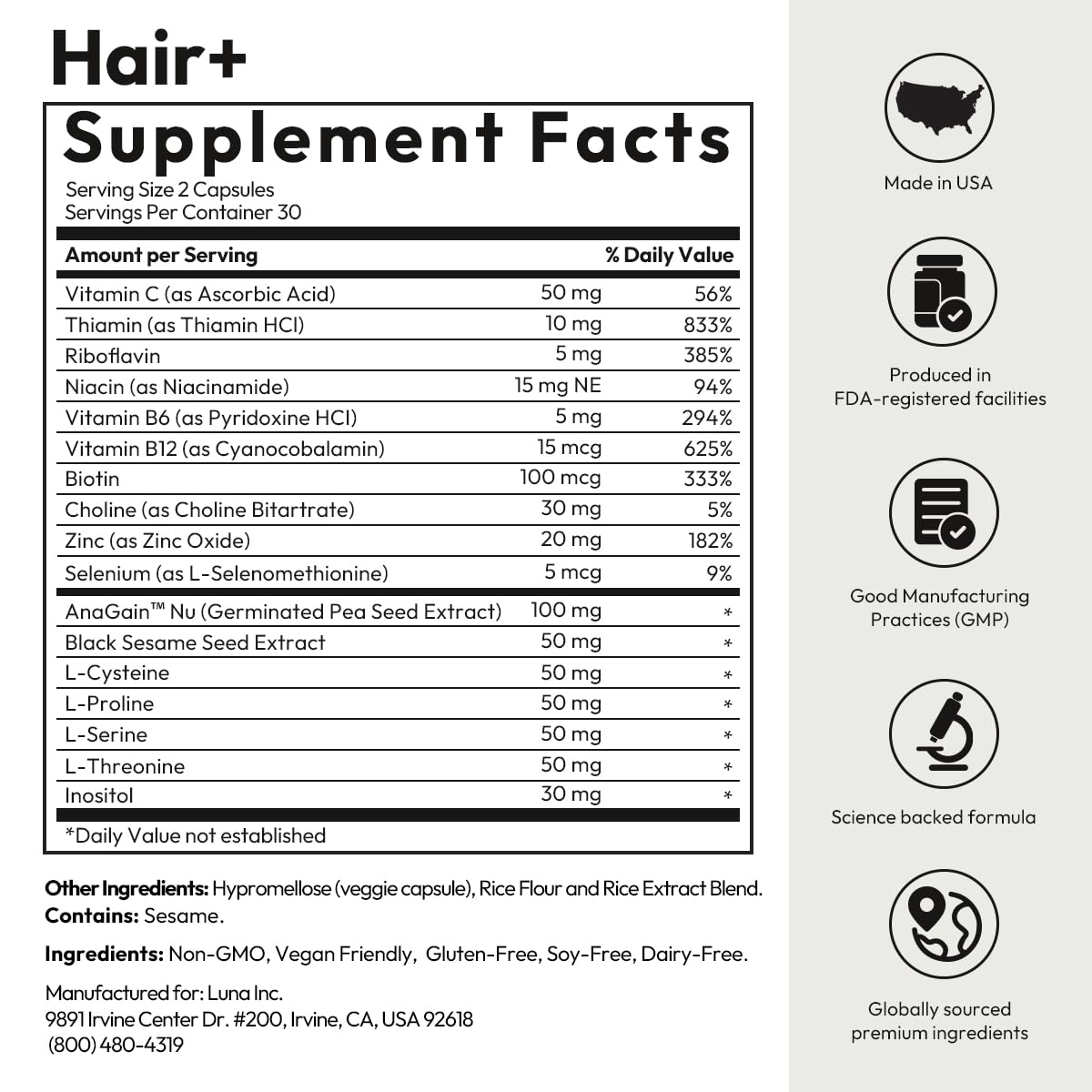 BIGVITA Hair Growth Supplement Capsule 60 Count
