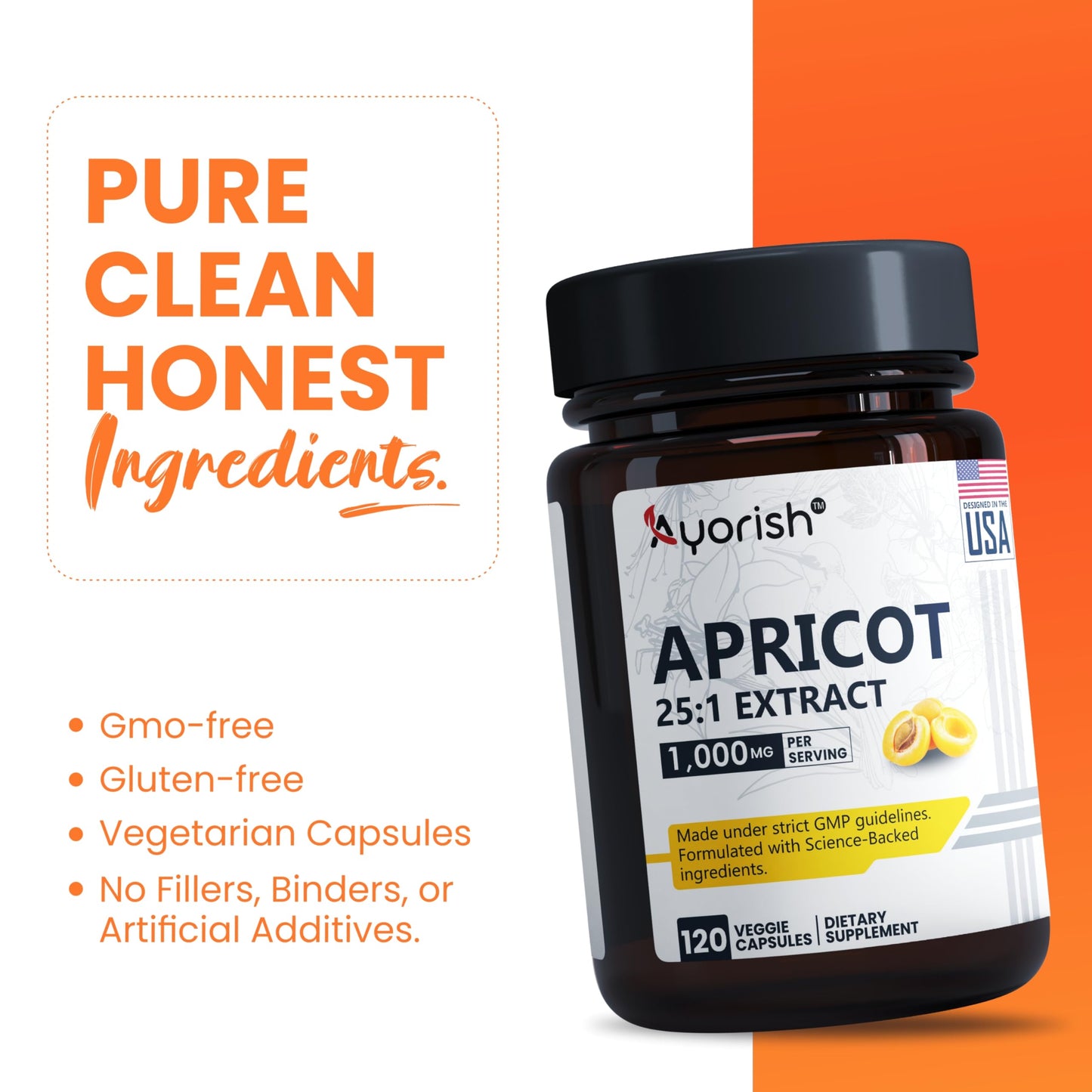 Ayorish Apricot Extract 25:1, 500 mg per Capsule, 120 Capsules