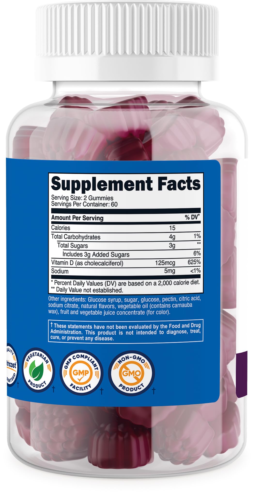 Nutricost Vitamin D3 5,000 IU (125mcg) 120 Gummies