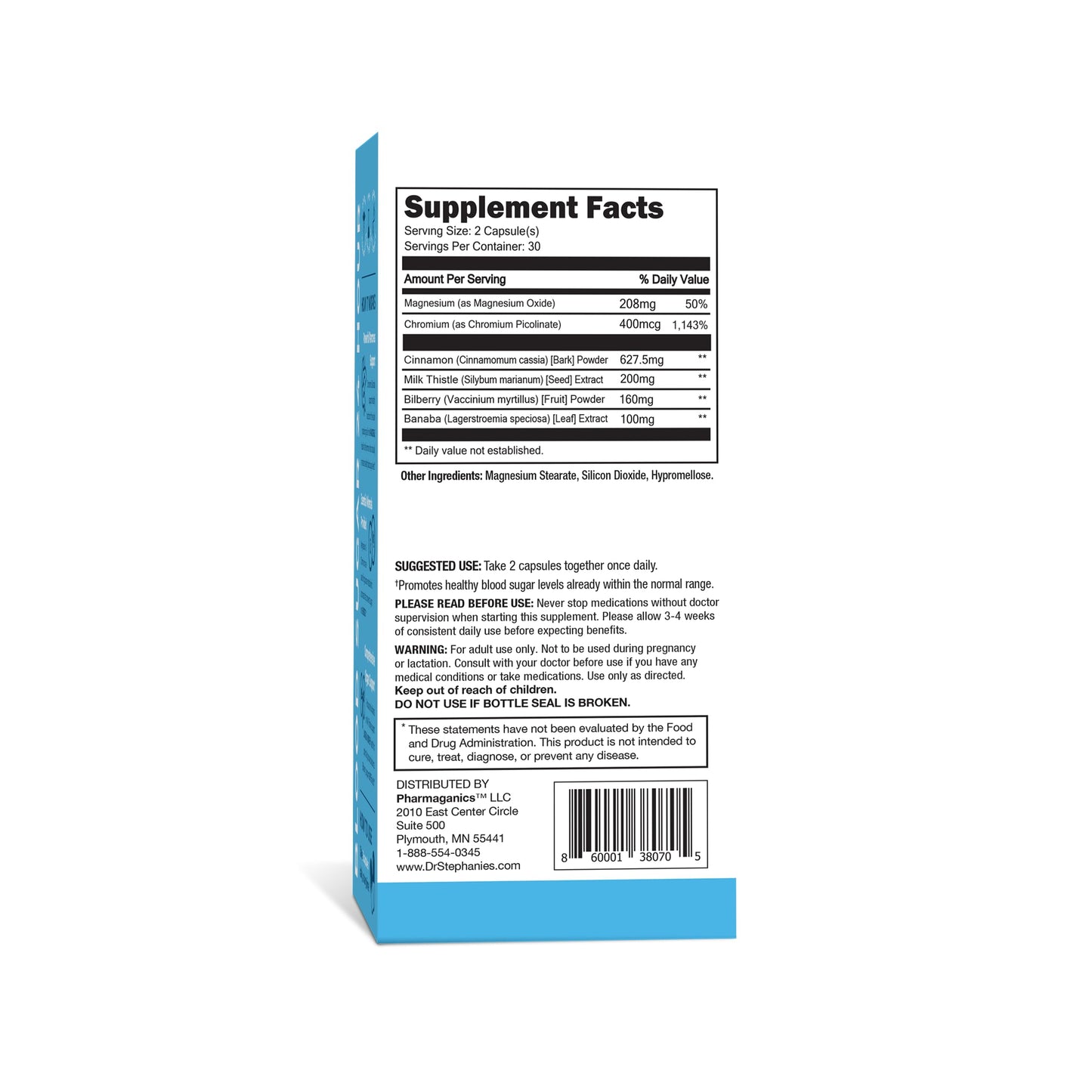 Pharmaganics Carb & Sugar Blocker Capsule 1 Count