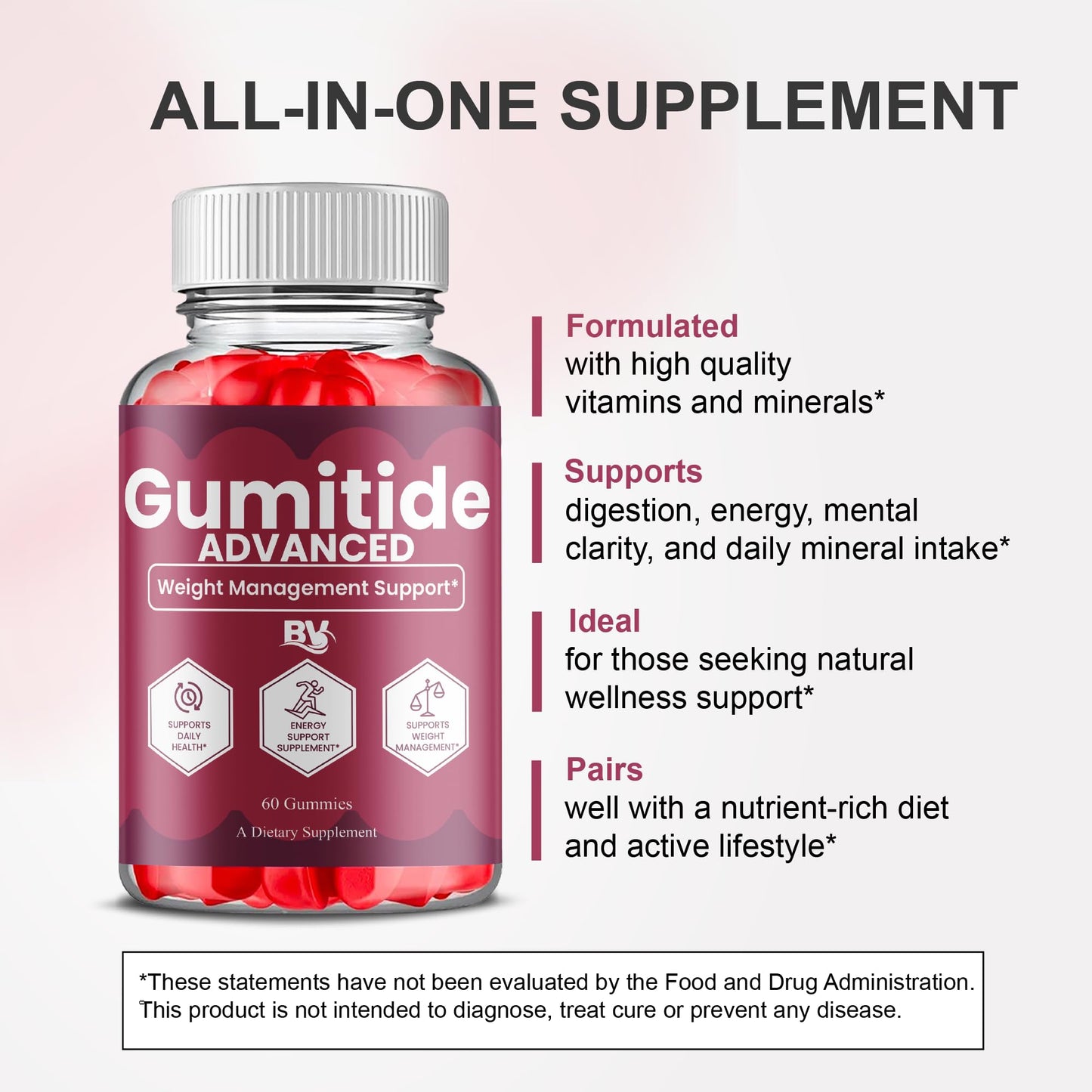 Blue Vibe Gumitide Gummies 60 Count