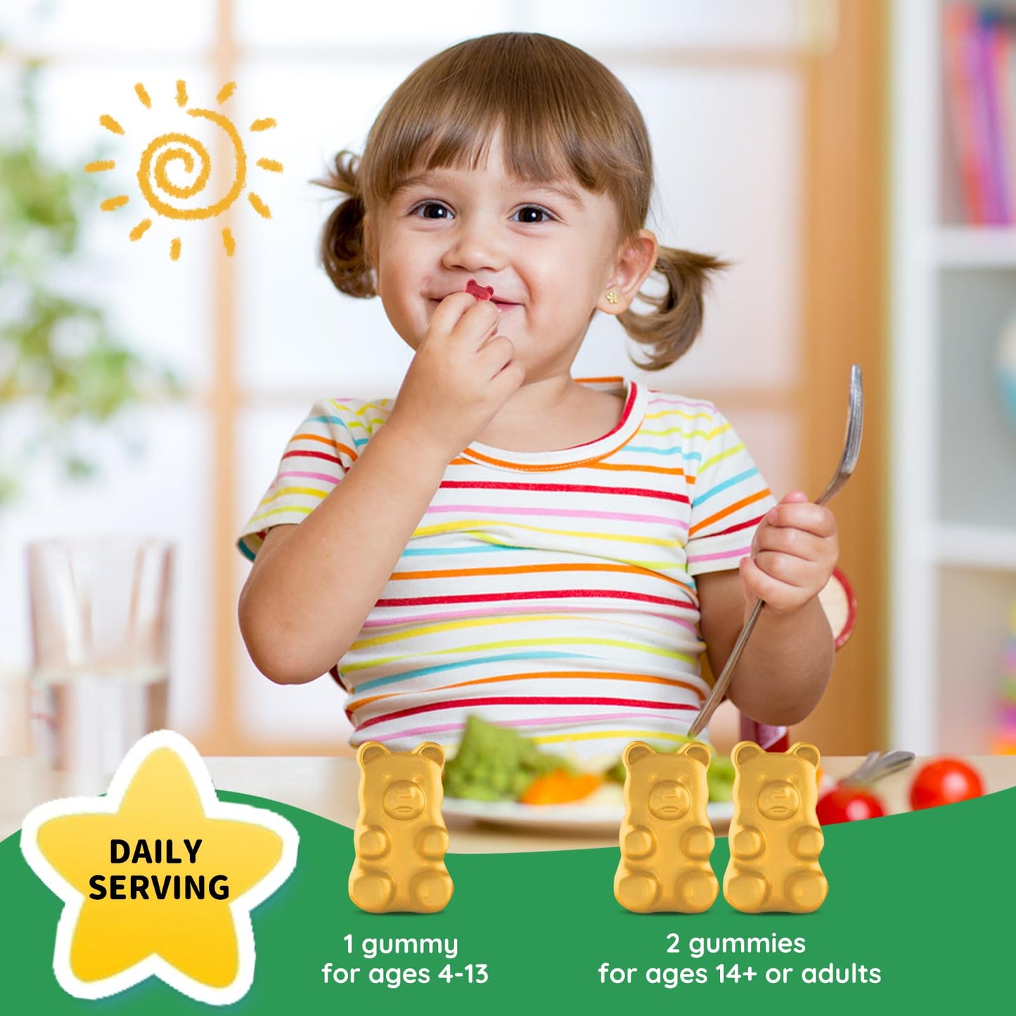 CFILIHTC Kids Magnesium Glycinate Gummies with Citrate, Zinc, Vitamin D3, B12, L-Theanine, Pineapple Flavor, 60 Gummies