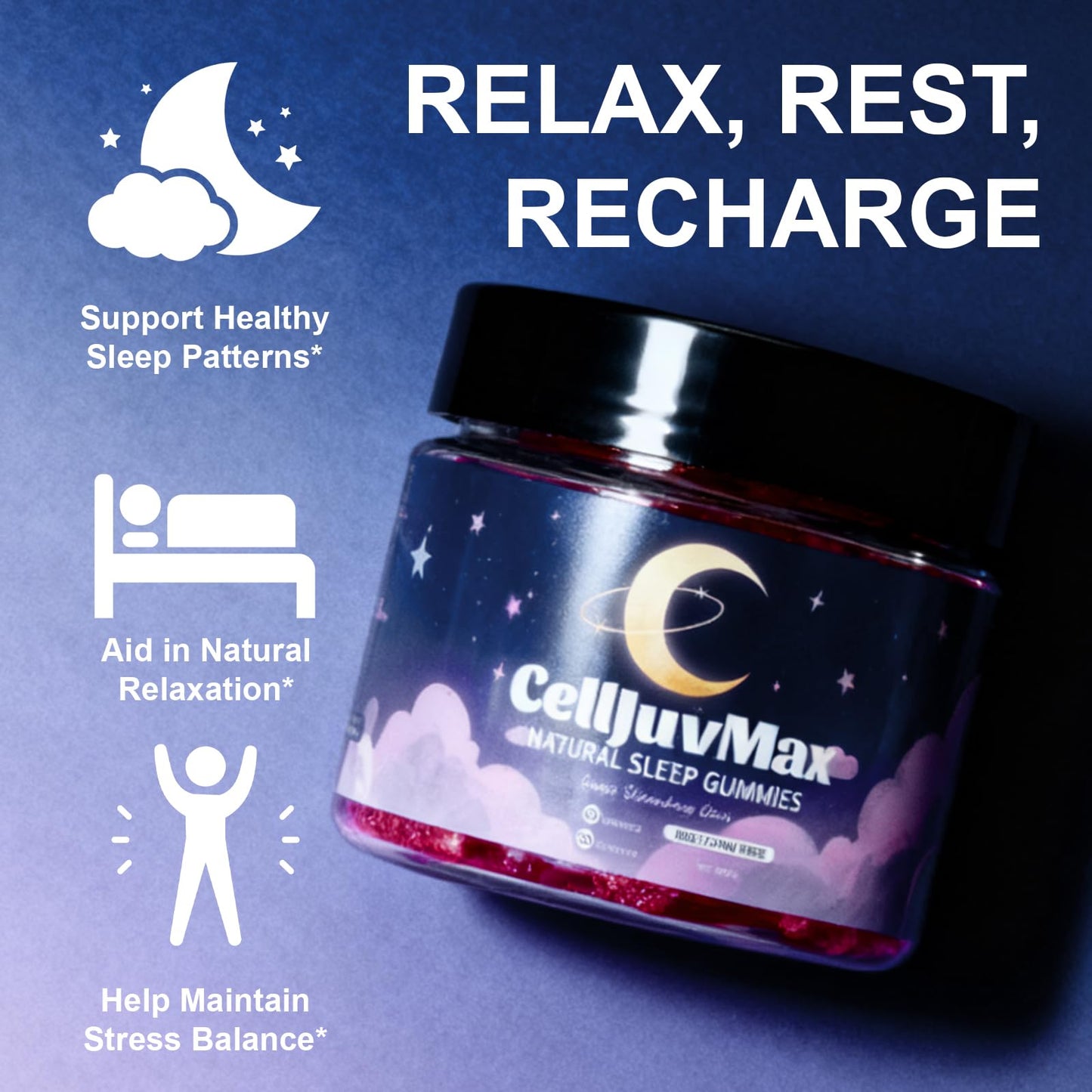 CellJuvMax Natural Sleep Gummies Gummy 60 Count