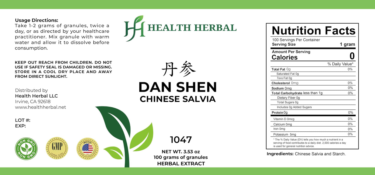 Health Herbal Dan Shen/Salvia Root Powder 3.53 Ounce
