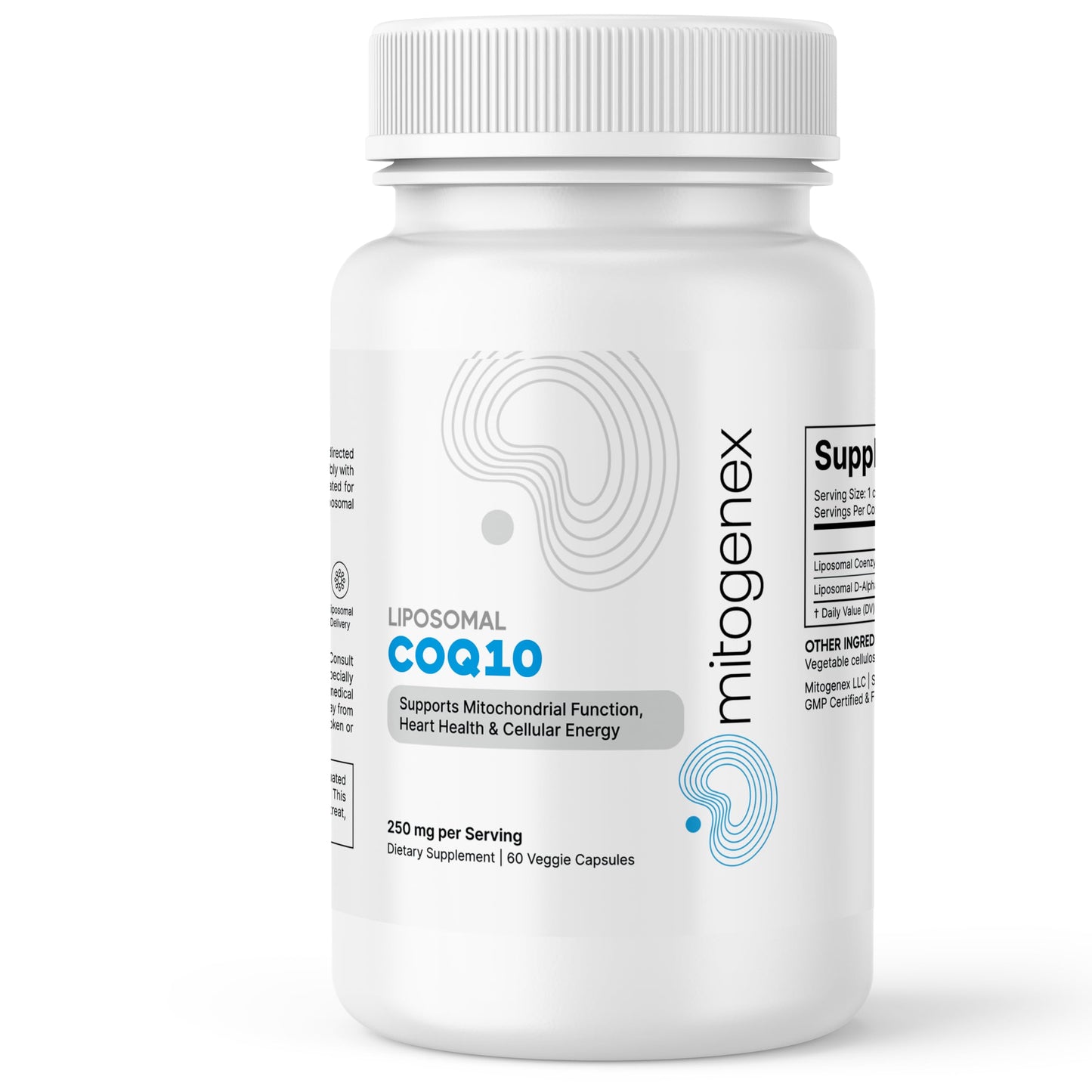 Mitogenex Liposomal CoQ10 250 mg with Vitamin E – Heart, Energy & Cellular Support – Vegan Longevity Formula, Capsule, 60 Capsules