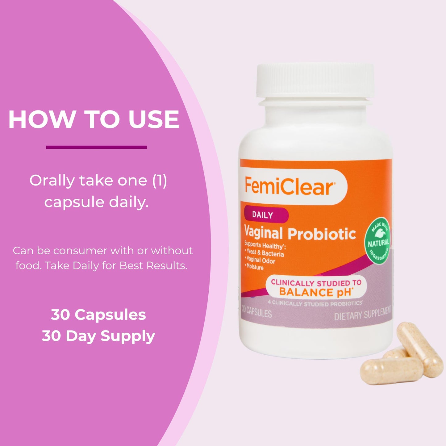 FemiClear Vaginal Probiotics Capsule, 1 Count