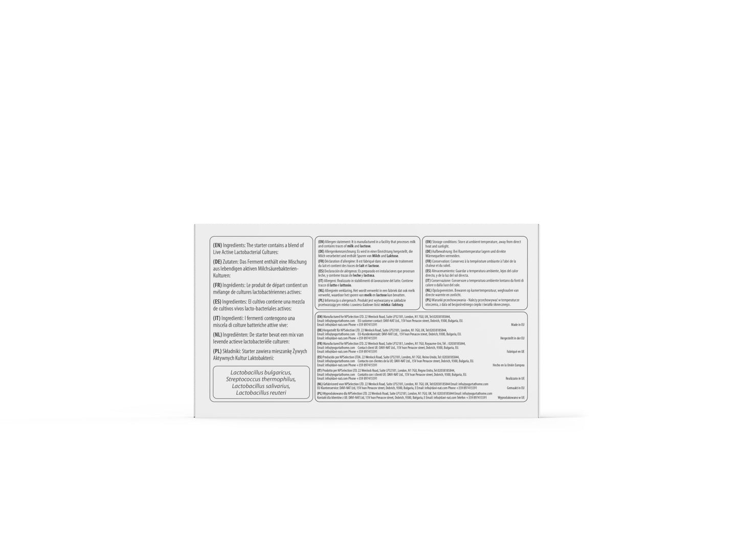 NPSelection Starter Cultures for L.Salivarius and L. Reuteri Homemade Yogurt, Powder, 0.04 (Pack of 12 sachets)